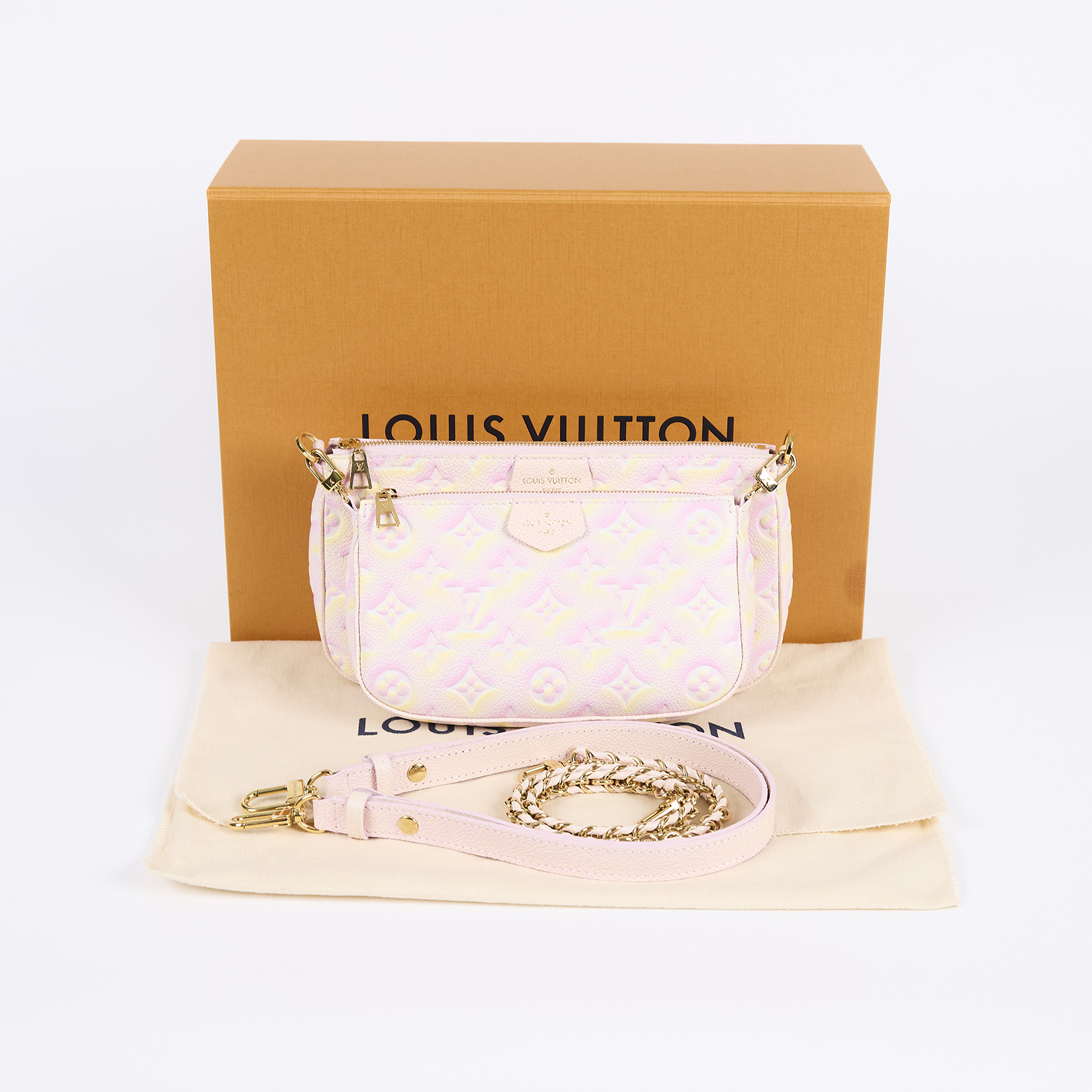 路易威登 LOUIS VUITTON Multi Pochette Accessoires 二合一 肩背 方包 M46093 晶片款  原廠盒子/防塵袋