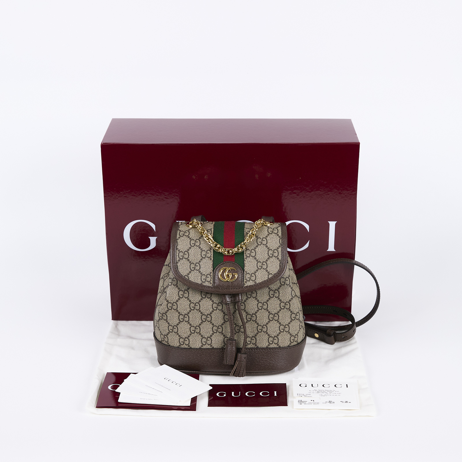 古馳 GUCCI Ophidia Mini 迷你 後背包 795221 棕G紋後背包 原廠盒子/防塵袋
