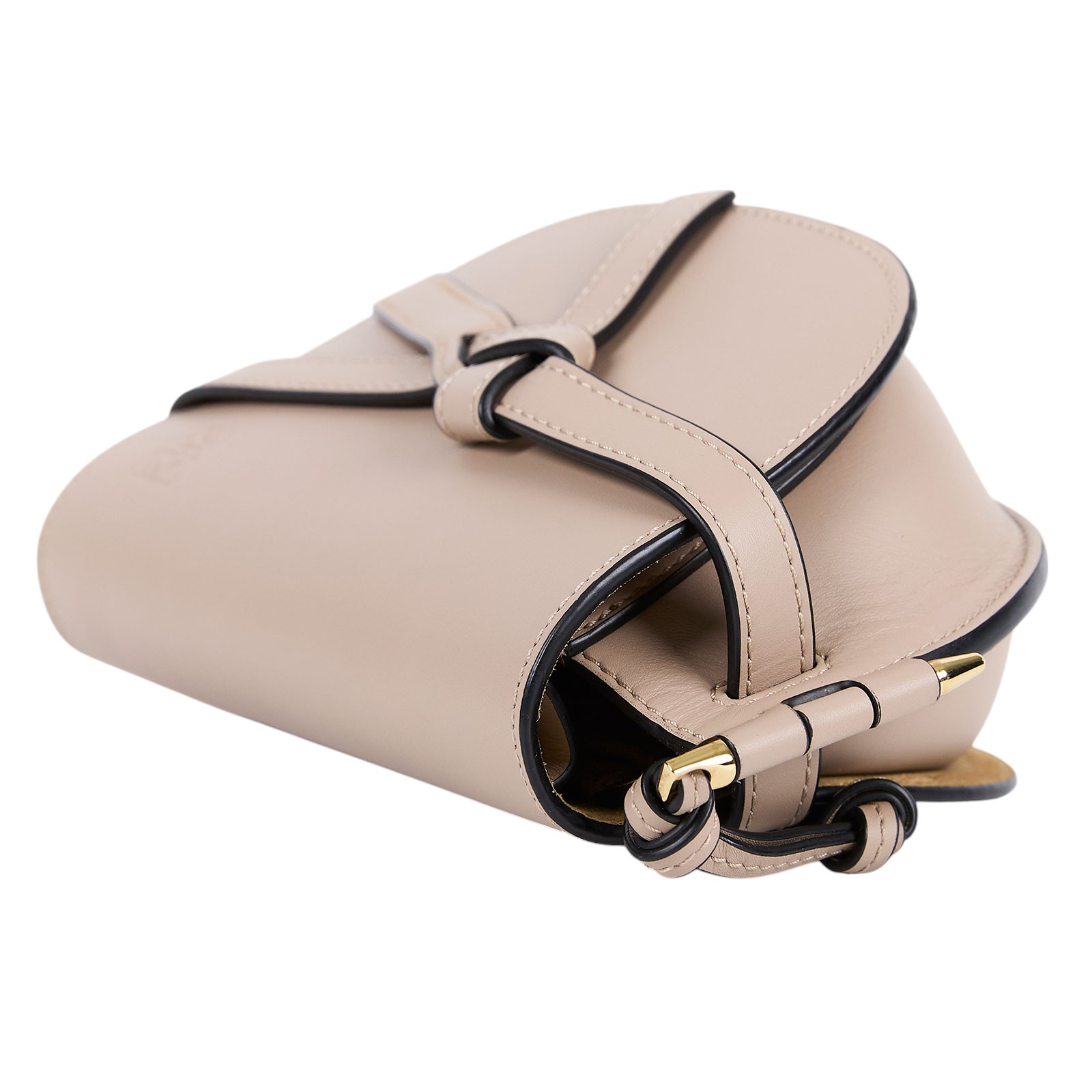 羅意威 LOEWE Mini Gate Dual bag 迷你 小牛皮 肩背包 帆布背帶  奶茶MINI GATE帆布背帶 防塵袋