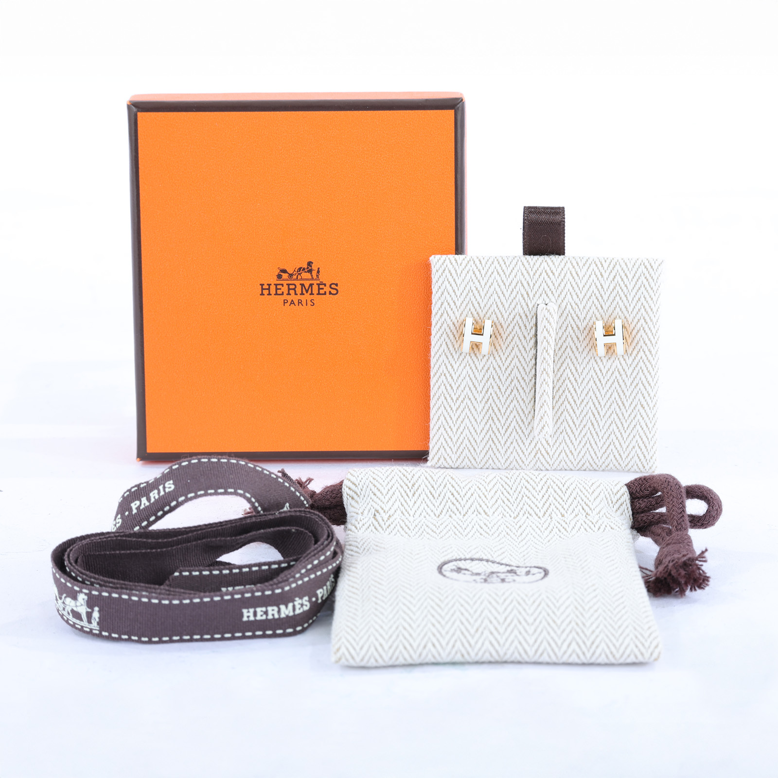 愛馬仕 Hermès Mini Pop H 耳釘 POPHEMINI ST1221 白POP H MINI耳環 原廠盒子/防塵袋