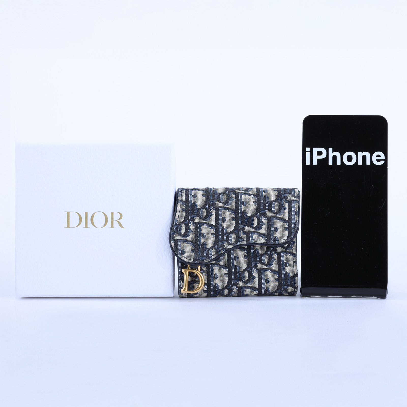 迪奧 CHRISTIAN DIOR Saddle Lotus 錢包 短夾 緹花 S5652CTZQ  原廠盒子/防塵袋/台灣購買證明/發票