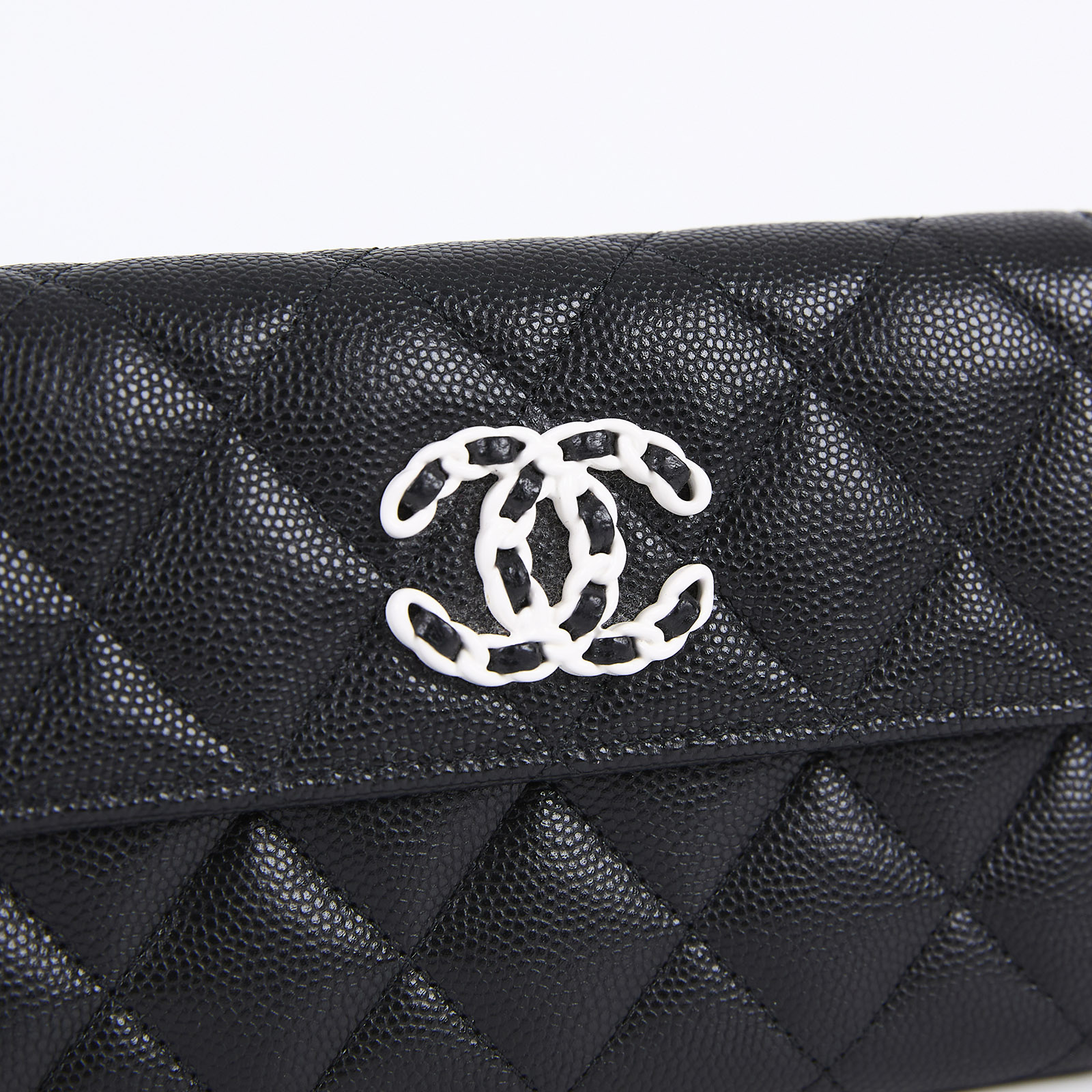 香奈兒 CHANEL 19 錢包 中夾 AP3714 黑荔枝19中夾 原廠盒子/購買證明