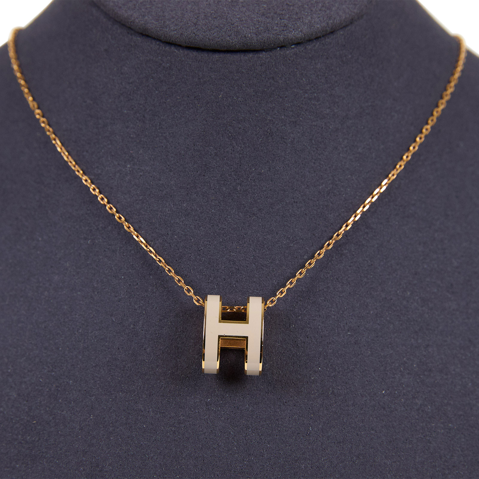 愛馬仕 Hermès Pop H 墜飾 POPHP GD0251 栗子灰POP H項鍊 原廠盒子/防塵袋