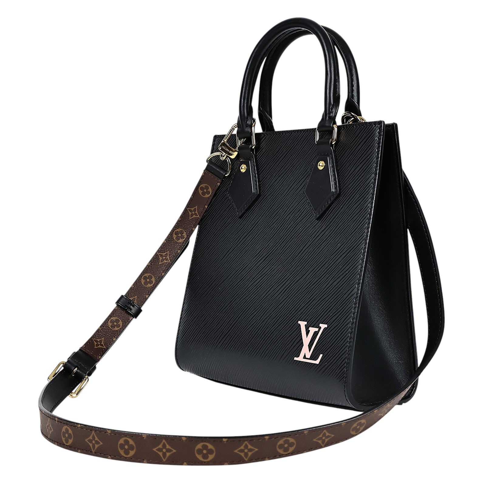 路易威登 LOUIS VUITTON Sac Plat BB 手提包 M20958 晶片款 黑金EPI Sac Plat BB 防塵袋