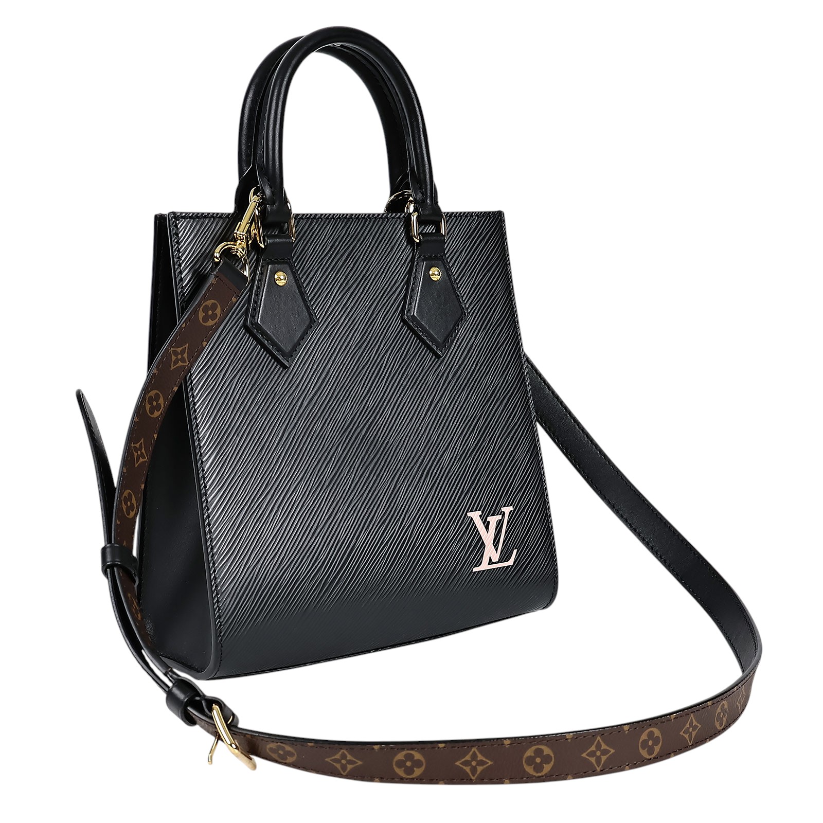 路易威登 LOUIS VUITTON Sac Plat BB 手提包 M20958 晶片款 黑金EPI Sac Plat BB 防塵袋