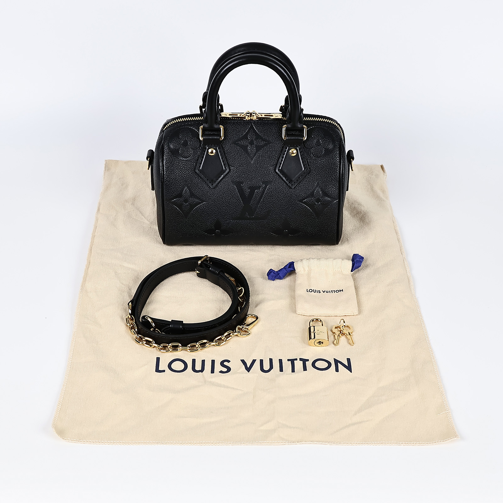 路易威登 LOUIS VUITTON Speedy Bandoulière  20 Noir 手提 斜背 波士頓包 M58953 晶片款  防塵袋