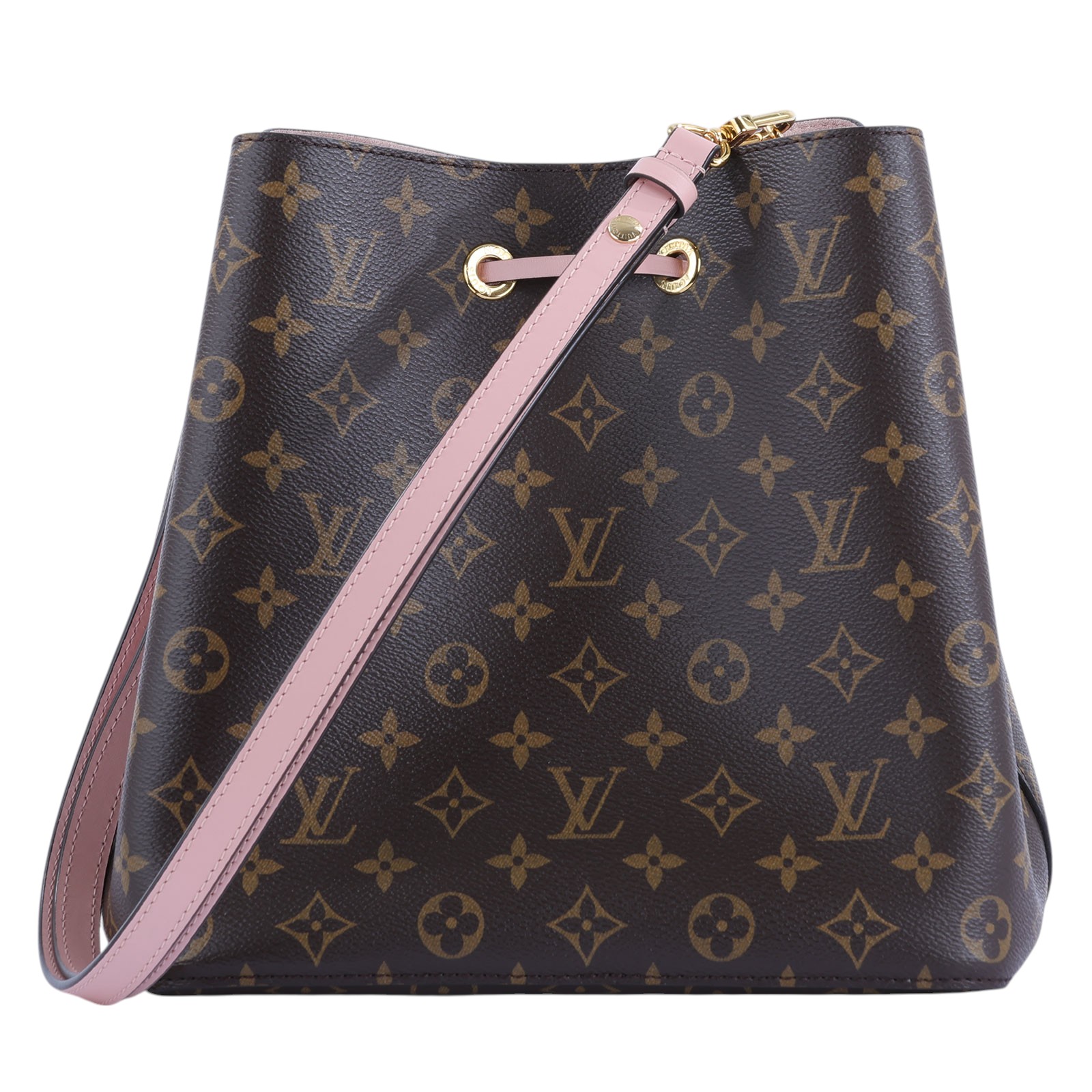 路易威登 LOUIS VUITTON NéoNoé MM 經典帆布 肩背 水桶包 粉紅色 M44022 原花粉NEONOE 防塵袋