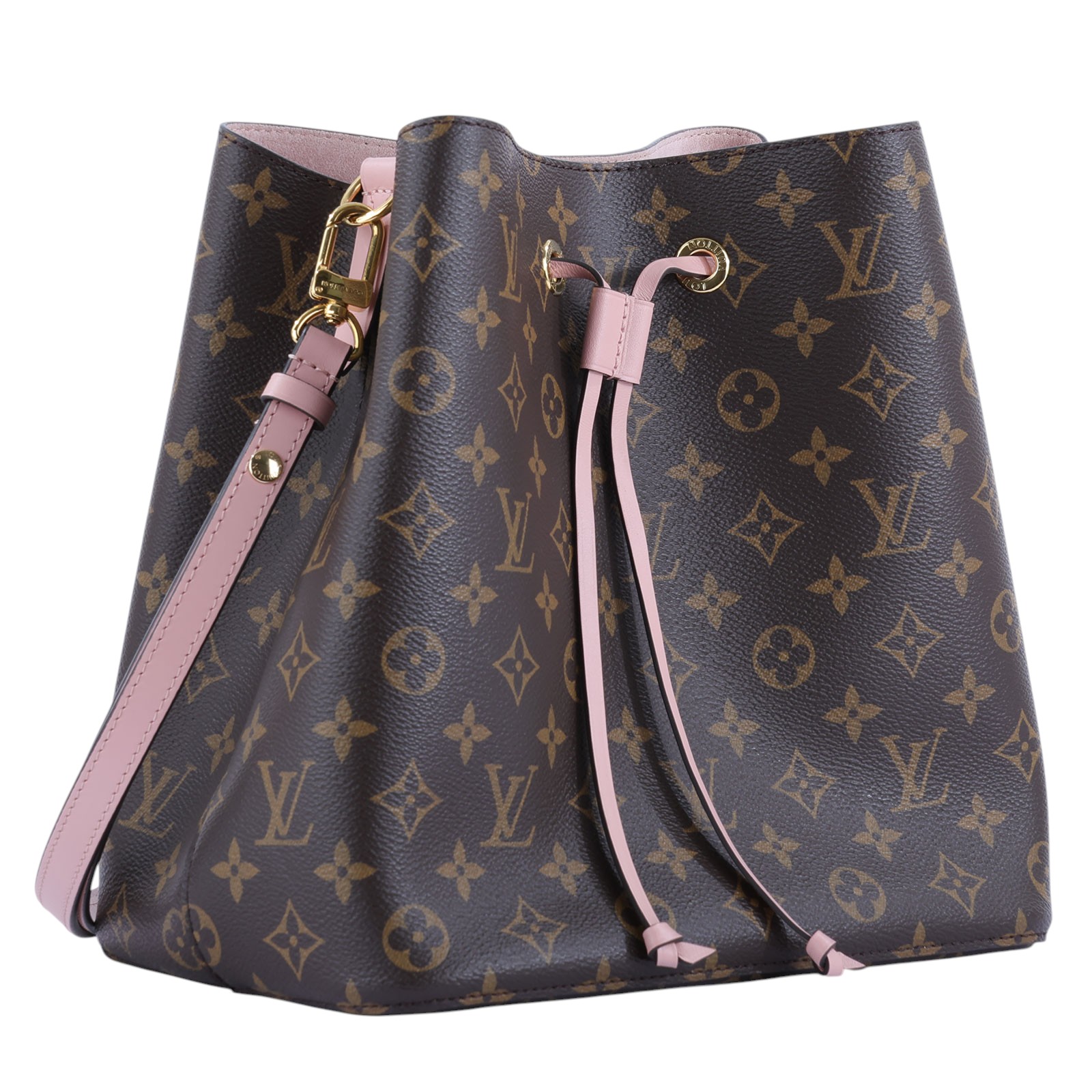 路易威登 LOUIS VUITTON NéoNoé MM 經典帆布 肩背 水桶包 粉紅色 M44022 原花粉NEONOE 防塵袋