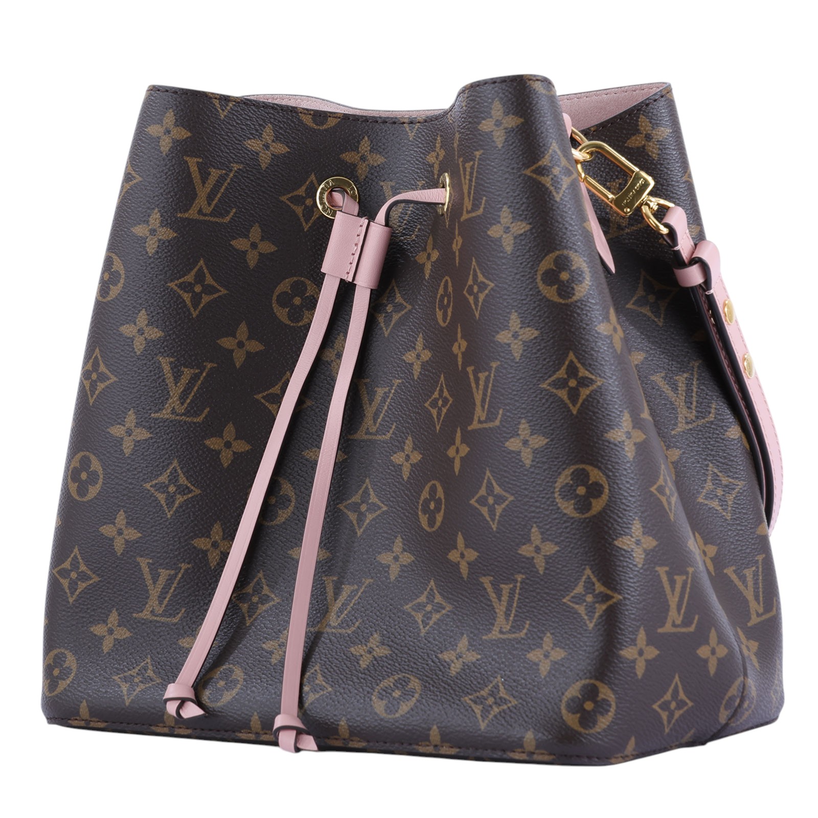 路易威登 LOUIS VUITTON NéoNoé MM 經典帆布 肩背 水桶包 粉紅色 M44022 原花粉NEONOE 防塵袋