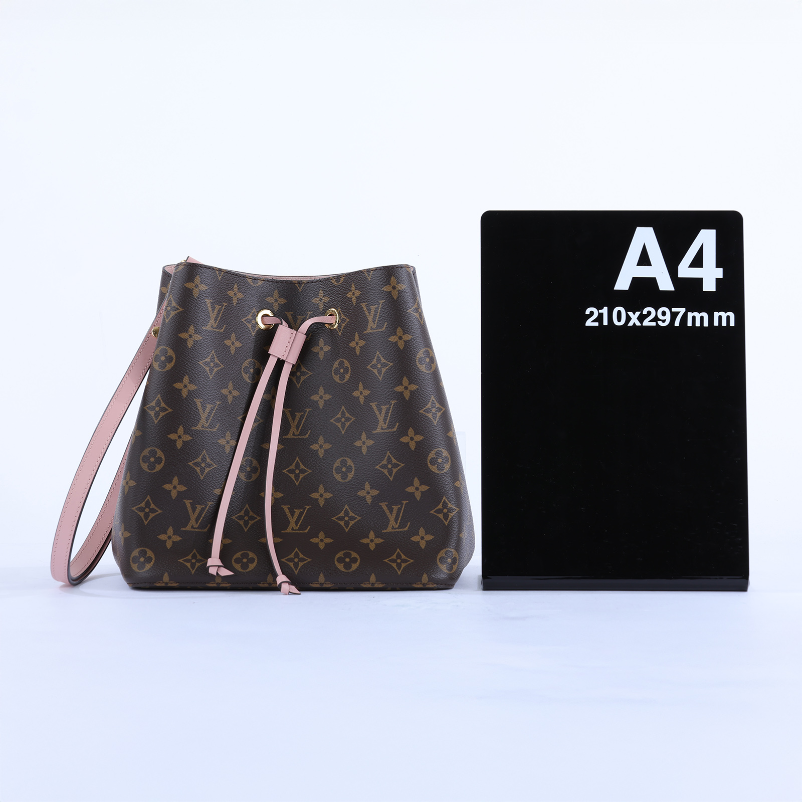 路易威登 LOUIS VUITTON NéoNoé MM 經典帆布 肩背 水桶包 粉紅色 M44022 原花粉NEONOE 防塵袋