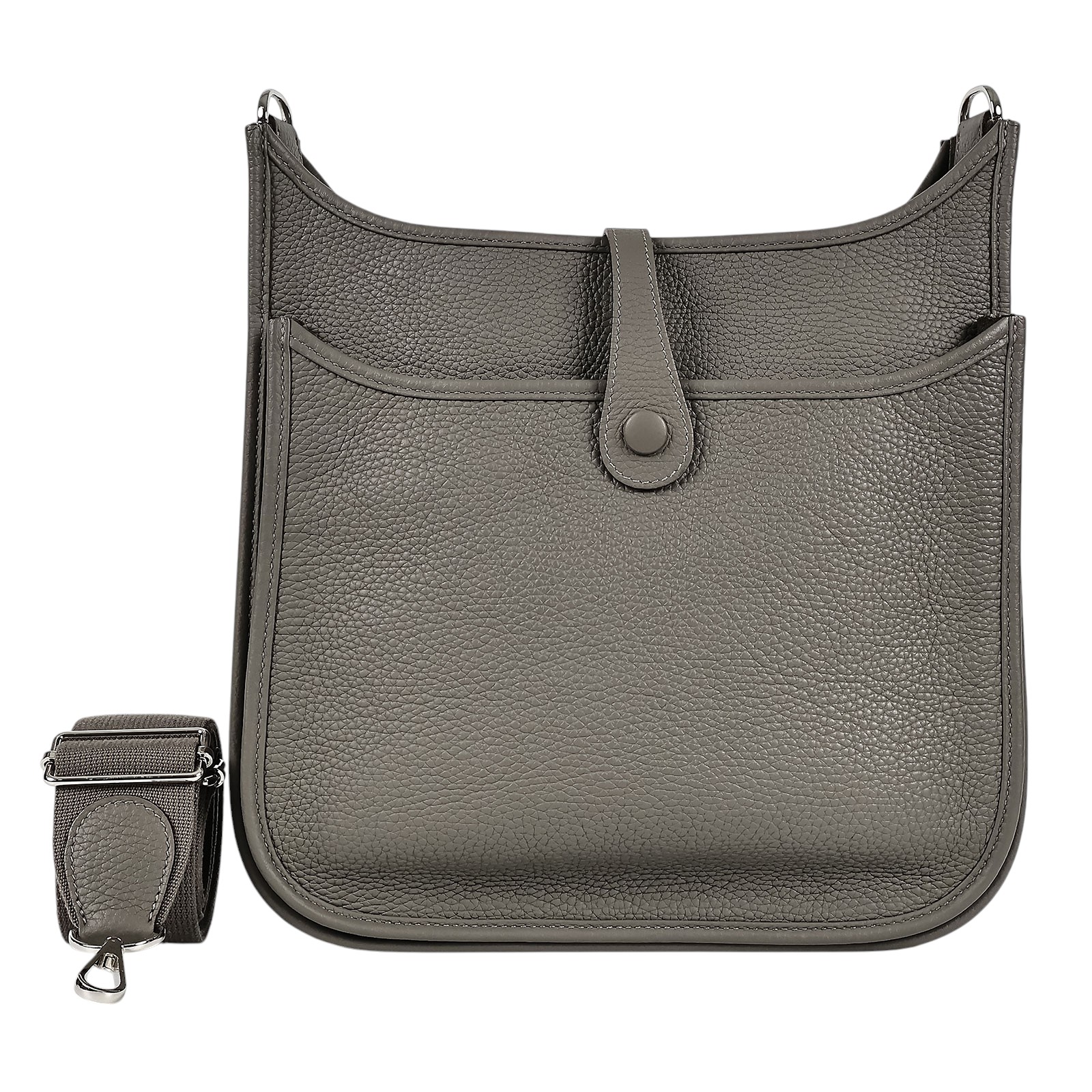 愛馬仕 Hermès Evelyne Bag 伊芙琳包 29 馬蹄型 EV29 H056277/W刻 ☆積雨雲灰EVELYNE29 背帶