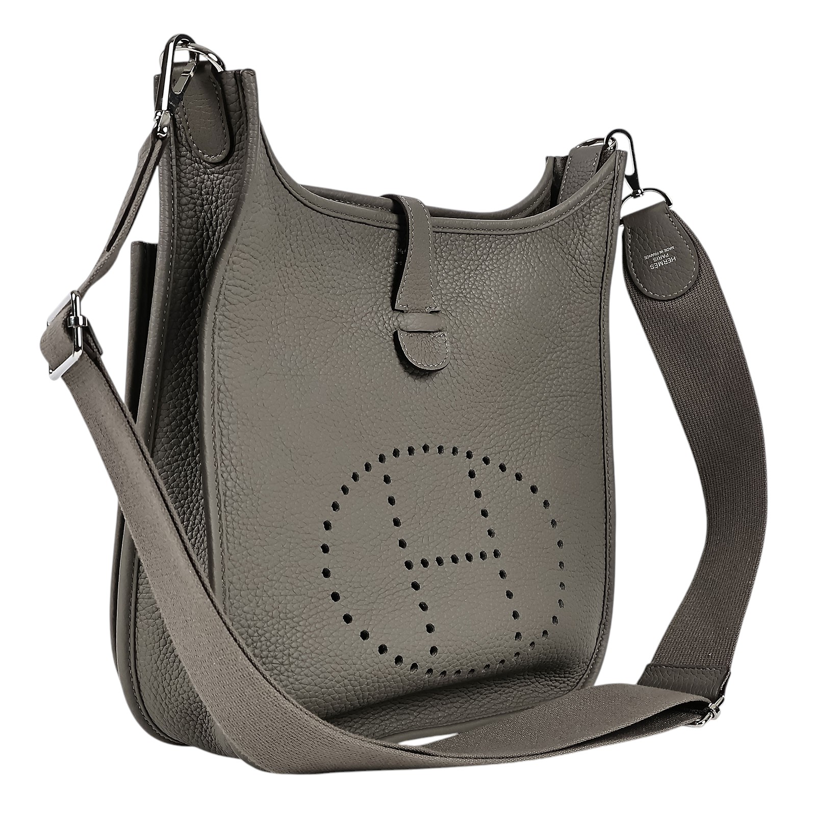 愛馬仕 Hermès Evelyne Bag 伊芙琳包 29 馬蹄型 EV29 H056277/W刻 ☆積雨雲灰EVELYNE29 背帶