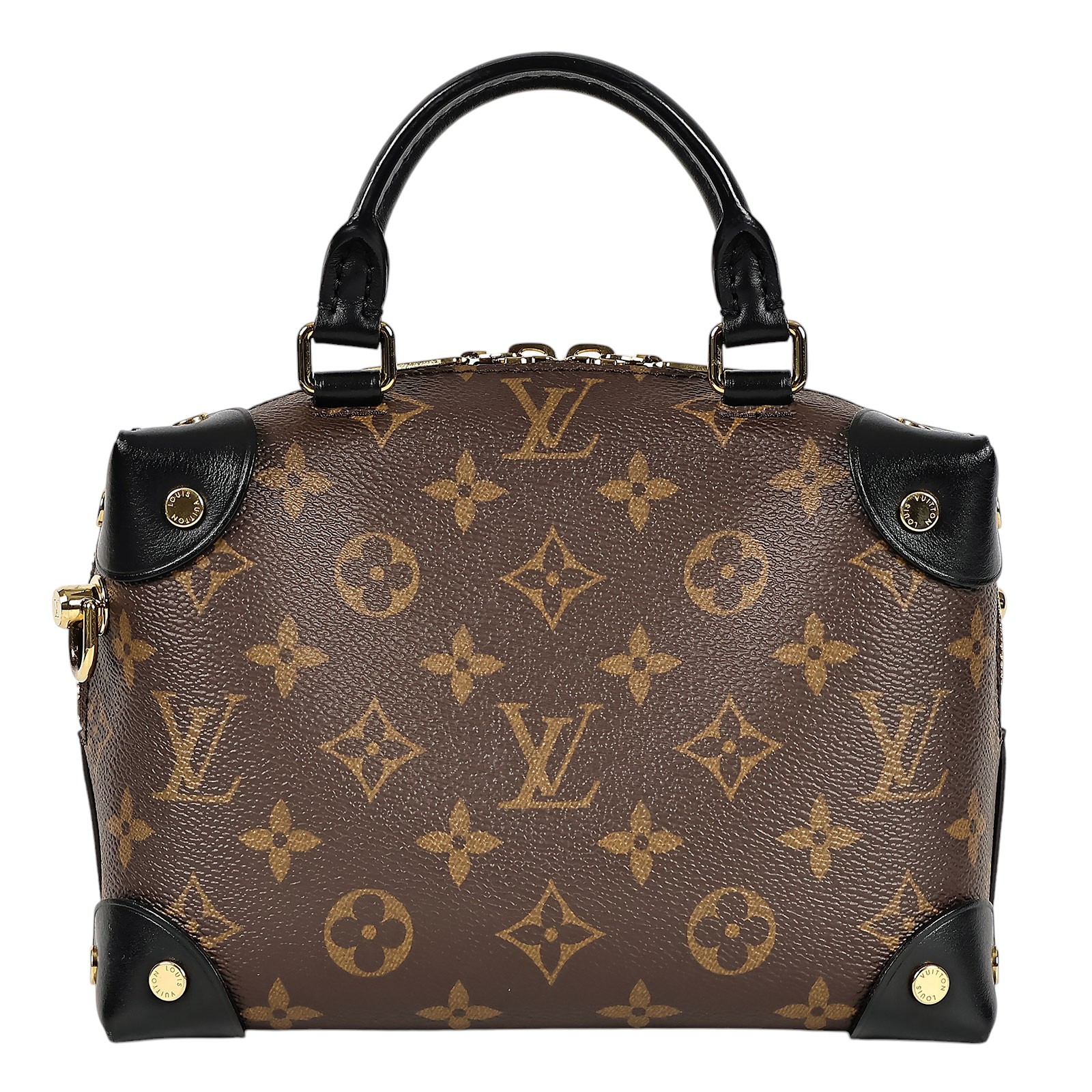 路易威登 LOUIS VUITTON Petite Malle Souple 經典帆布 拉鍊 手提 斜背包 M45571 晶片款  原廠盒子/防塵袋/背帶/鍊帶