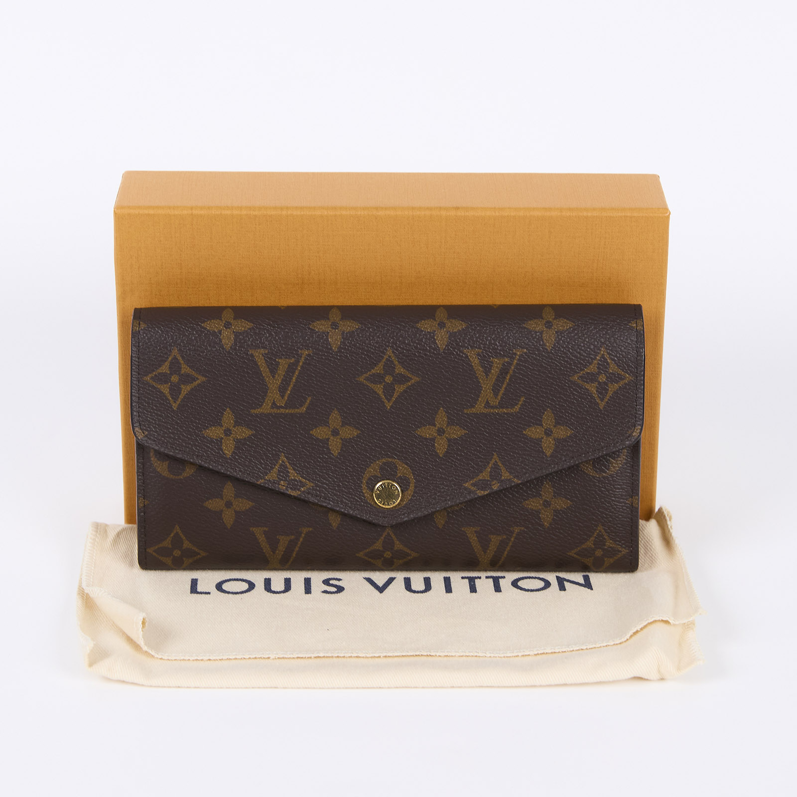 路易威登 LOUIS VUITTON Sarah 錢包 口蓋長夾 芭蕾粉色 M62235 晶片款 原花棕Sarah 信封長夾(粉) 原廠盒子/防塵袋
