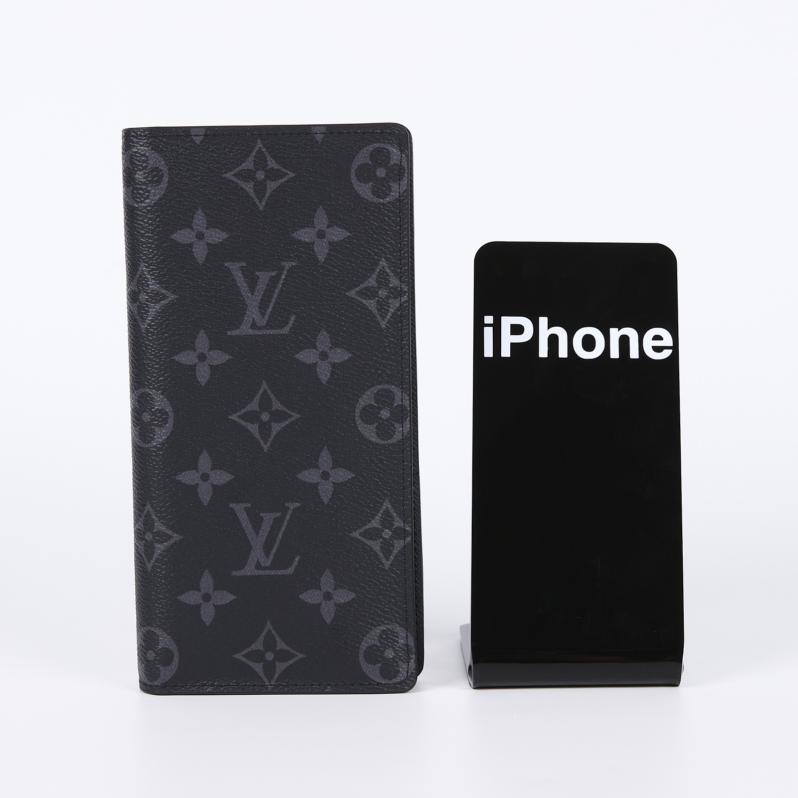 路易威登 LOUIS VUITTON Brazza 錢包 Monogram Eclipse 帆布 長夾 M61697 晶片款  原廠盒子/防塵袋/購買證明影本