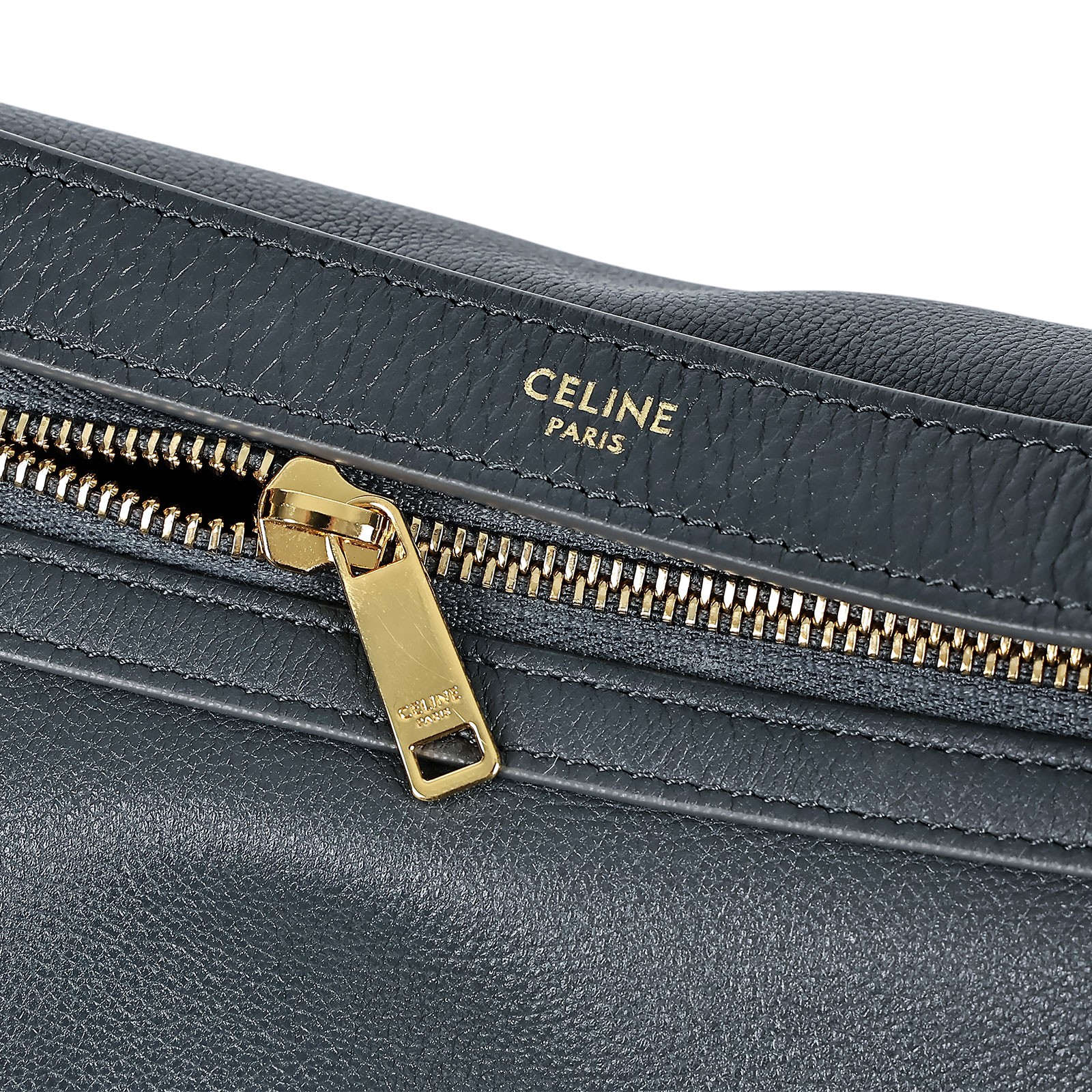 思琳 CELINE Heloise 柔軟粒面牛皮革 手袋  灰藍HOBO Heloise Cuir 原廠盒子/防塵袋