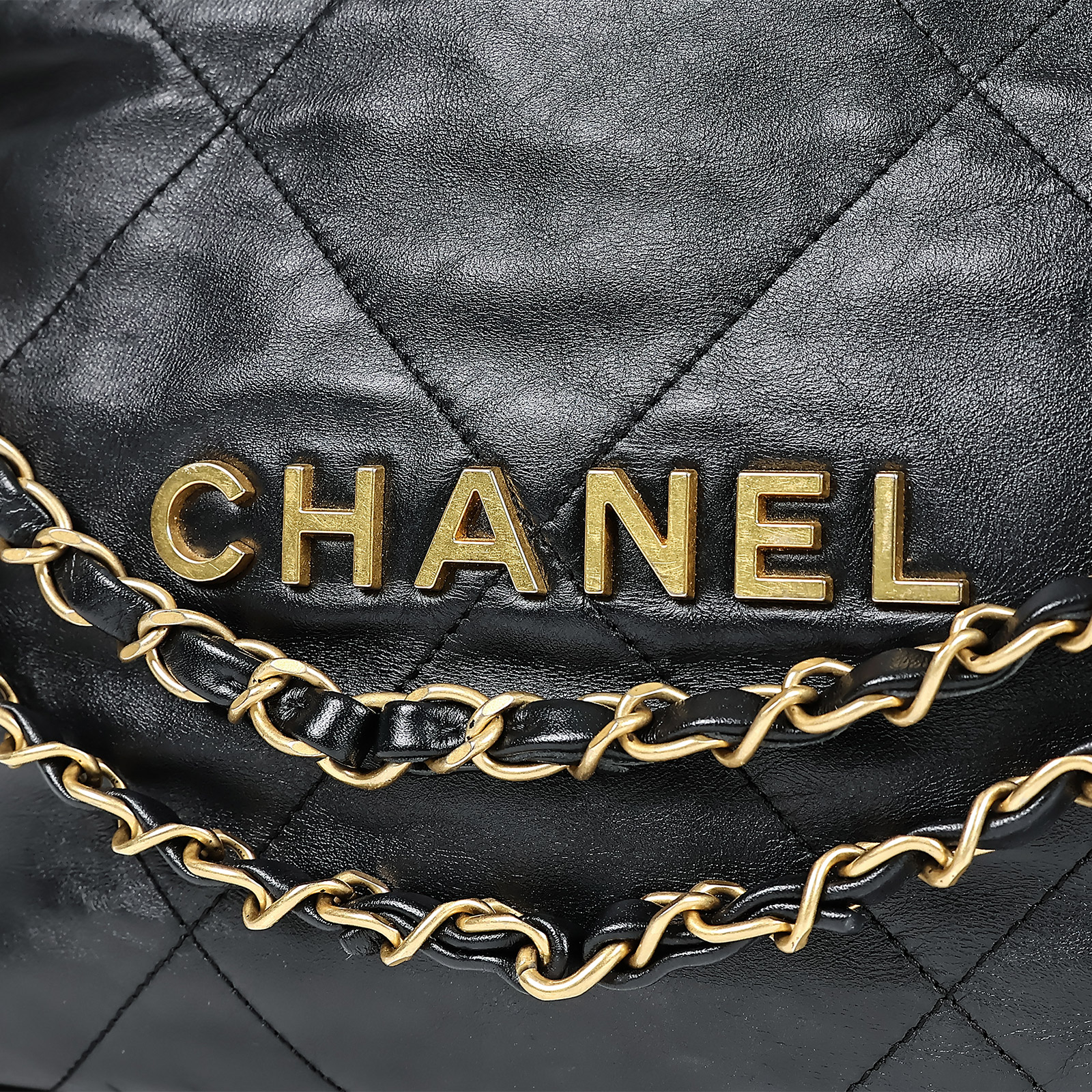 香奈兒 CHANEL 22 小型 束口包  晶片款 黑金22包 小號 原廠盒子/防塵袋