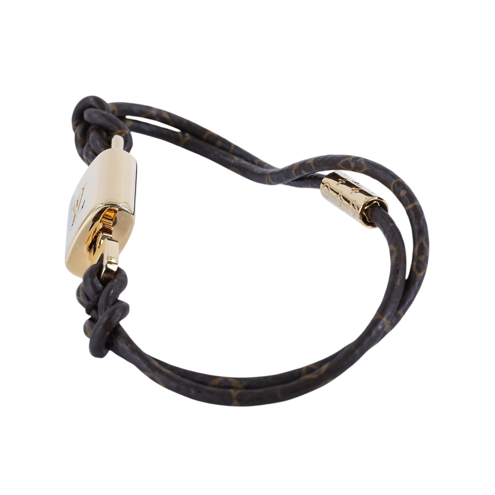 路易威登 LOUIS VUITTON Twinlocks 鎖頭手環 M8058F 原花鎖頭手環 原廠盒子/防塵袋