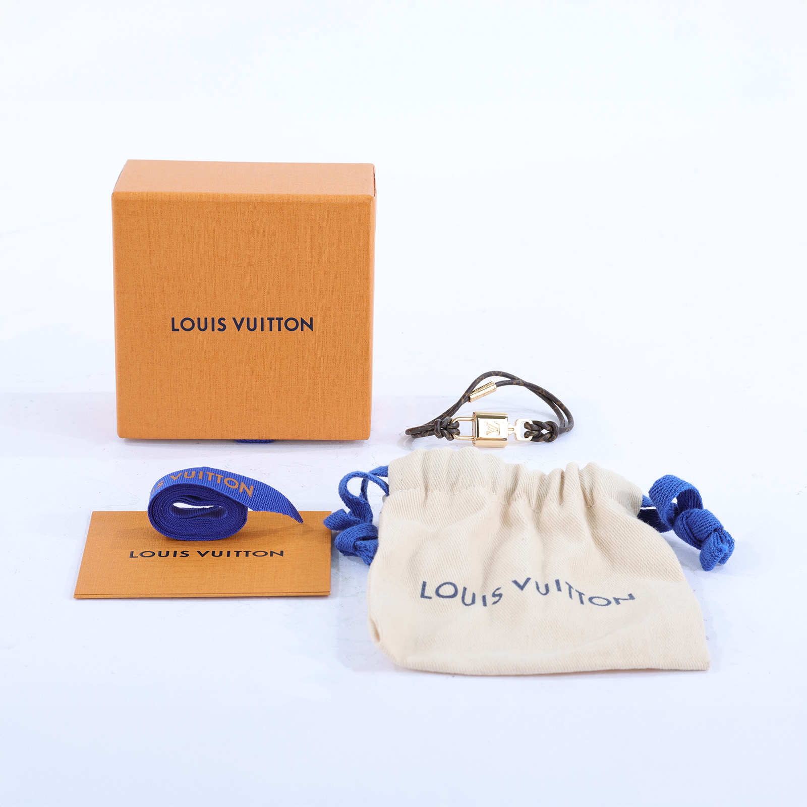 路易威登 LOUIS VUITTON Twinlocks 鎖頭手環 M8058F 原花鎖頭手環 原廠盒子/防塵袋