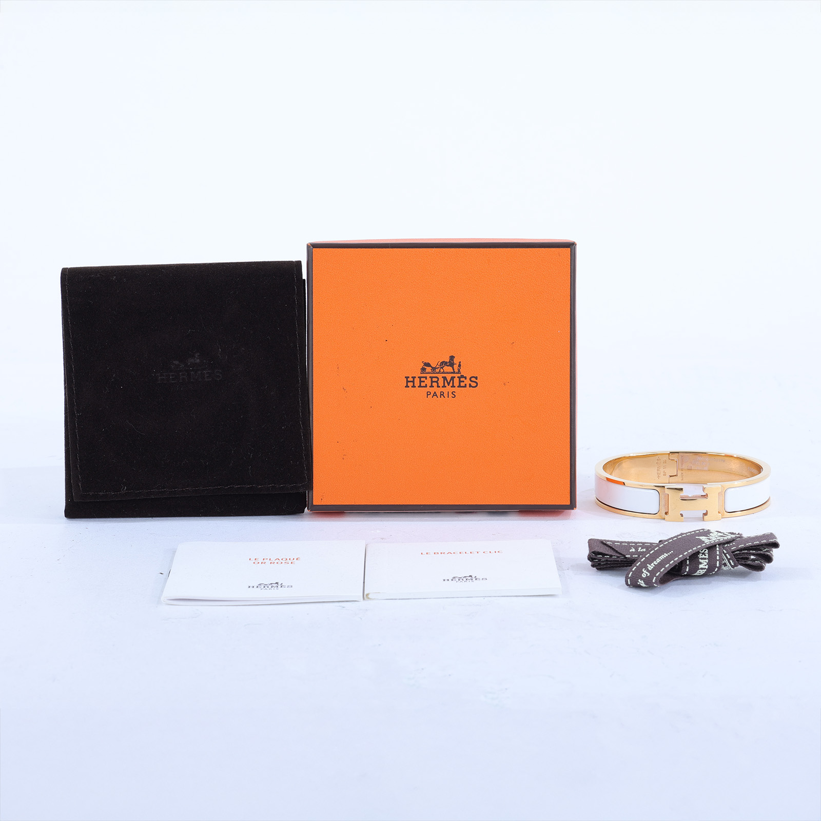 愛馬仕 Hermès Clic H PM 手環 CLICHBPM SP1128 白CLIC H 手環 原廠盒子/防塵袋