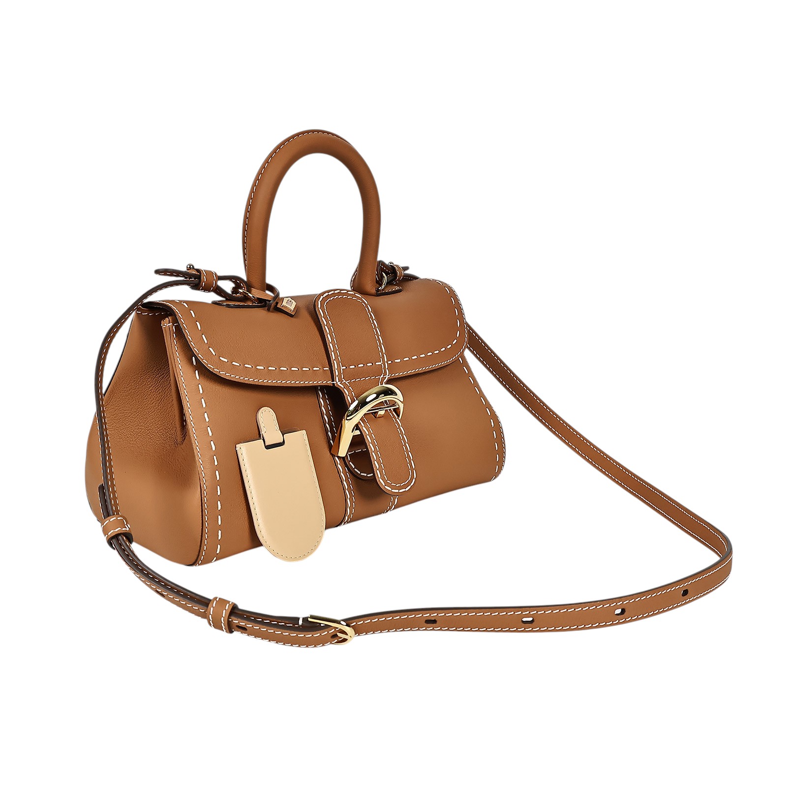 德爾沃 DELVAUX  Delvaux East/West Mini 肩背包  ☆焦糖BRILLANT EAST WEST 背帶/鏡子