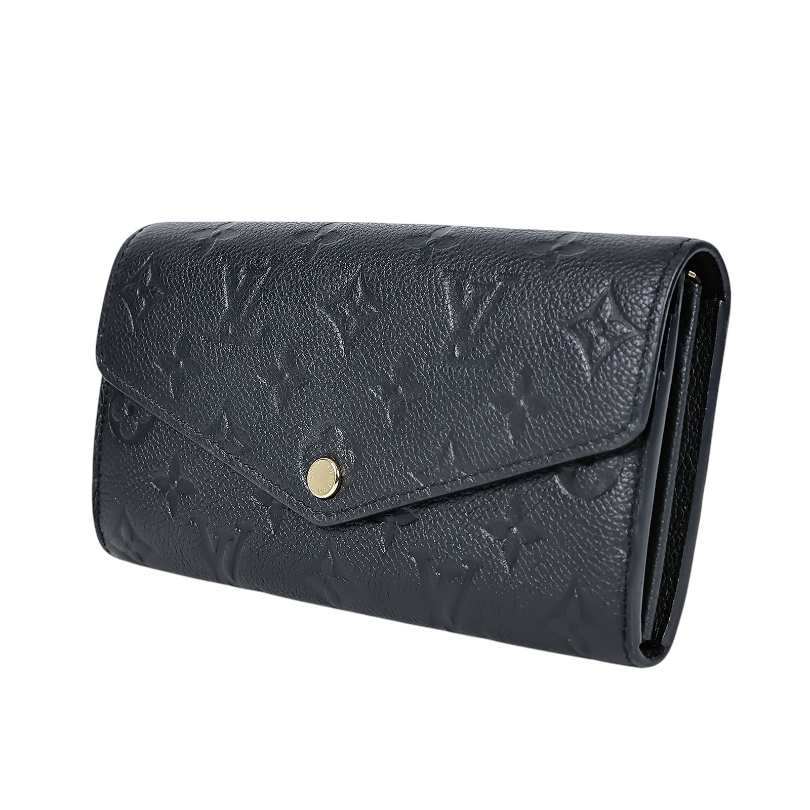 路易威登 LOUIS VUITTON Sarah 錢包 壓花牛皮 黑色 M82257 晶片款 黑壓紋SARAH長夾 無附屬品