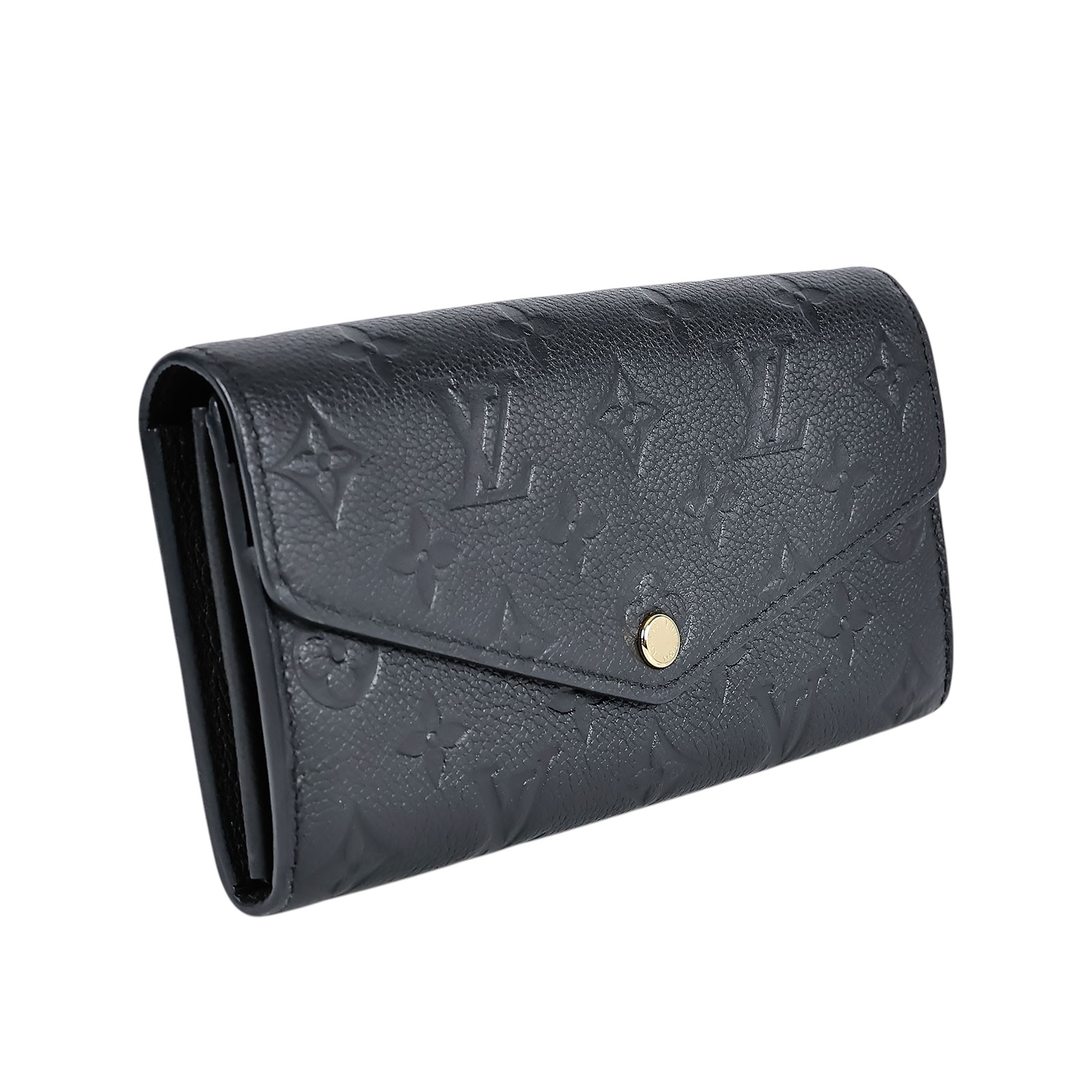 路易威登 LOUIS VUITTON Sarah 錢包 壓花牛皮 黑色 M82257 晶片款 黑壓紋SARAH長夾 無附屬品