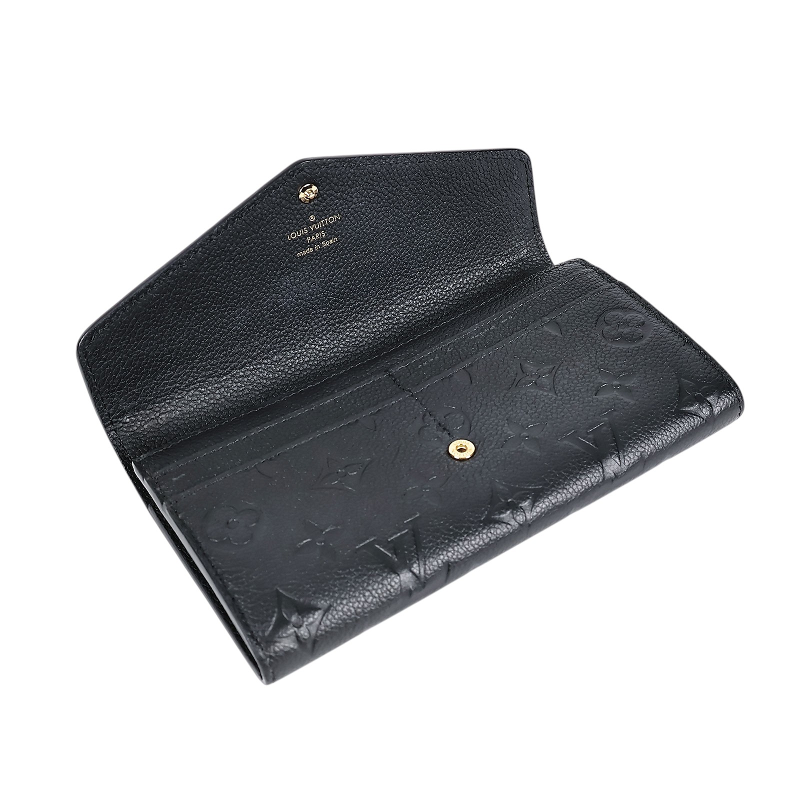 路易威登 LOUIS VUITTON Sarah 錢包 壓花牛皮 黑色 M82257 晶片款 黑壓紋SARAH長夾 無附屬品