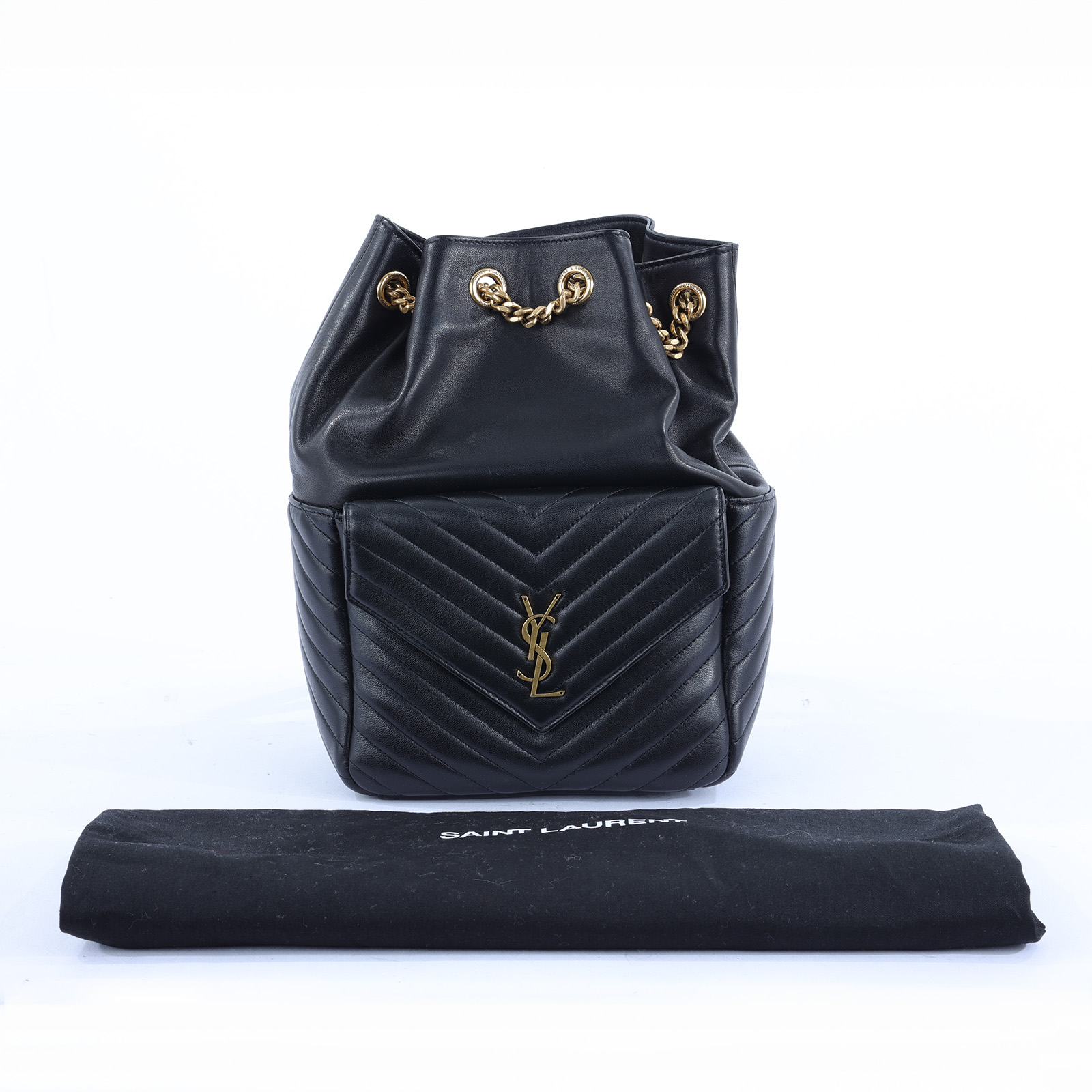 聖羅蘭 YSL SAINT LAURENT Joe 後背包 6726091EL07 ☆黑金JOE後背包 防塵袋