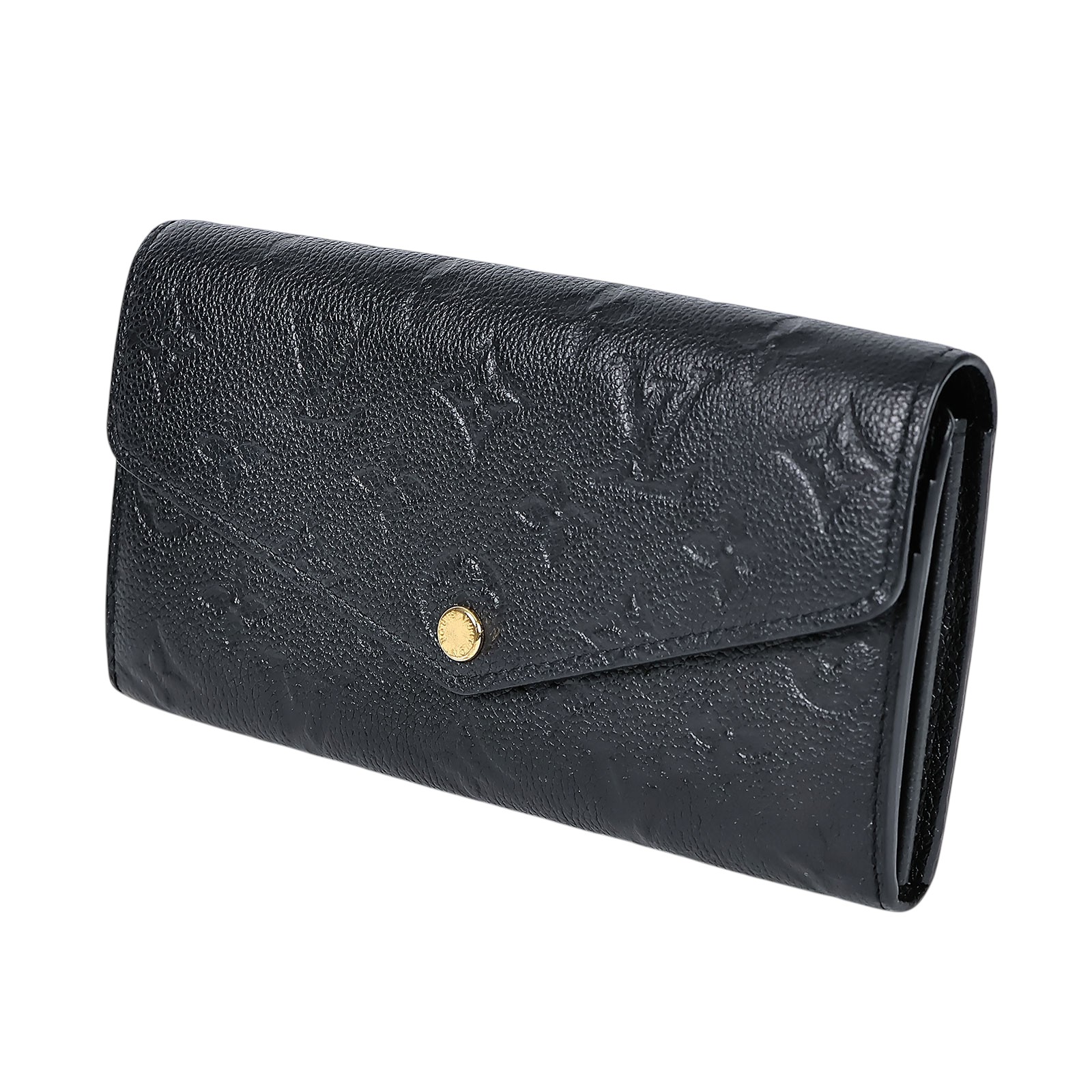 路易威登 LOUIS VUITTON Sarah 錢包 壓花牛皮 黑色 M82257 晶片款 黑壓紋SARAH長夾 無附屬品