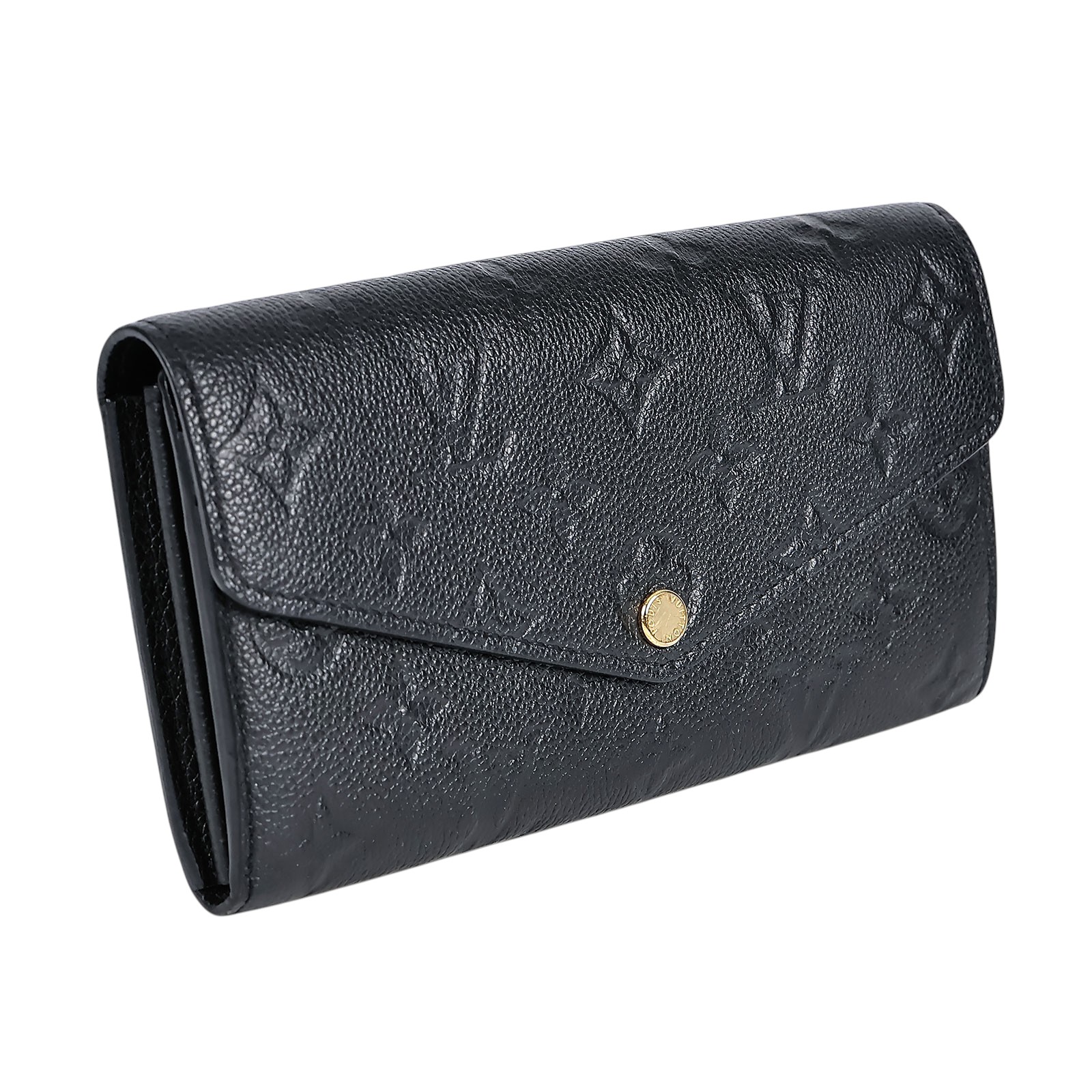 路易威登 LOUIS VUITTON Sarah 錢包 壓花牛皮 黑色 M82257 晶片款 黑壓紋SARAH長夾 無附屬品