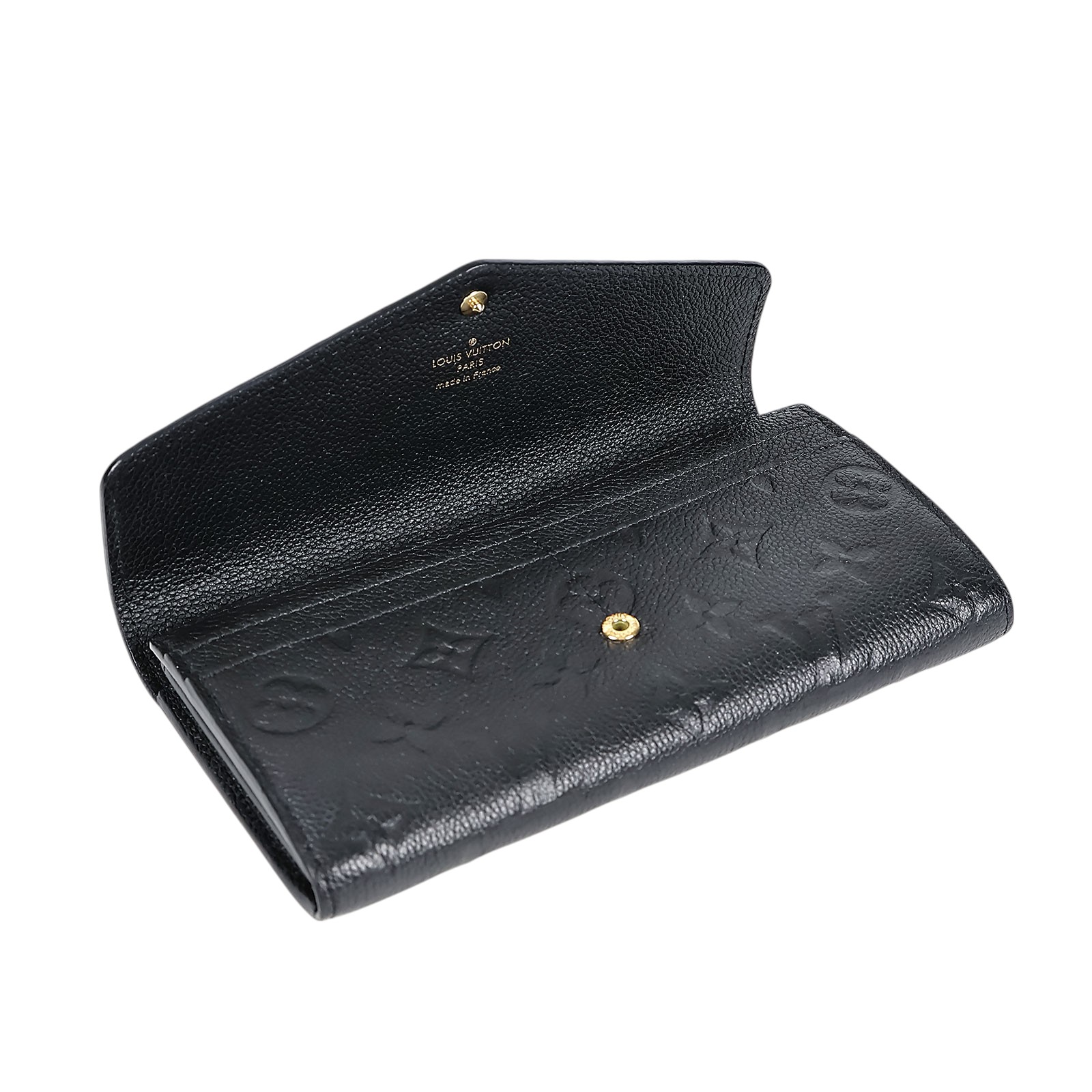 路易威登 LOUIS VUITTON Sarah 錢包 壓花牛皮 黑色 M82257 晶片款 黑壓紋SARAH長夾 無附屬品