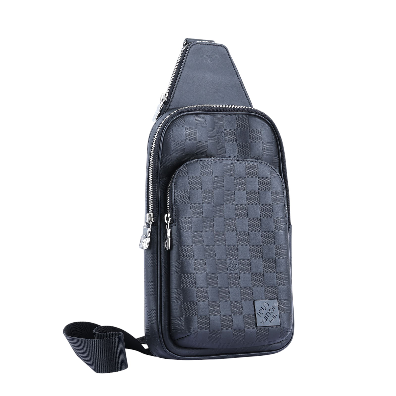 路易威登 LOUIS VUITTON Avenue 單肩包 N45303 晶片款 黑AVENUE壓紋棋盤格胸包 無附屬品