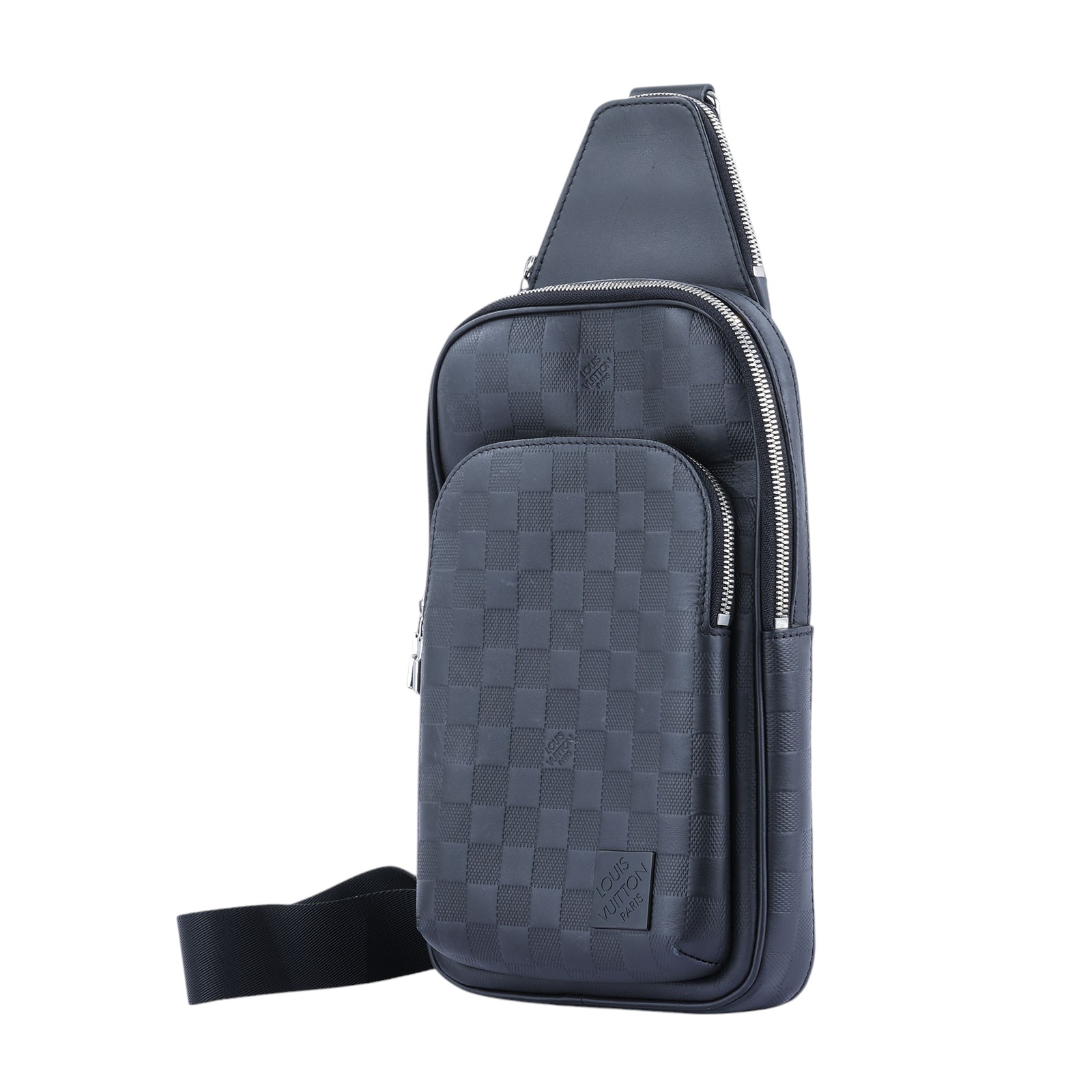 路易威登 LOUIS VUITTON Avenue 單肩包 N45303 晶片款 黑AVENUE壓紋棋盤格胸包 無附屬品