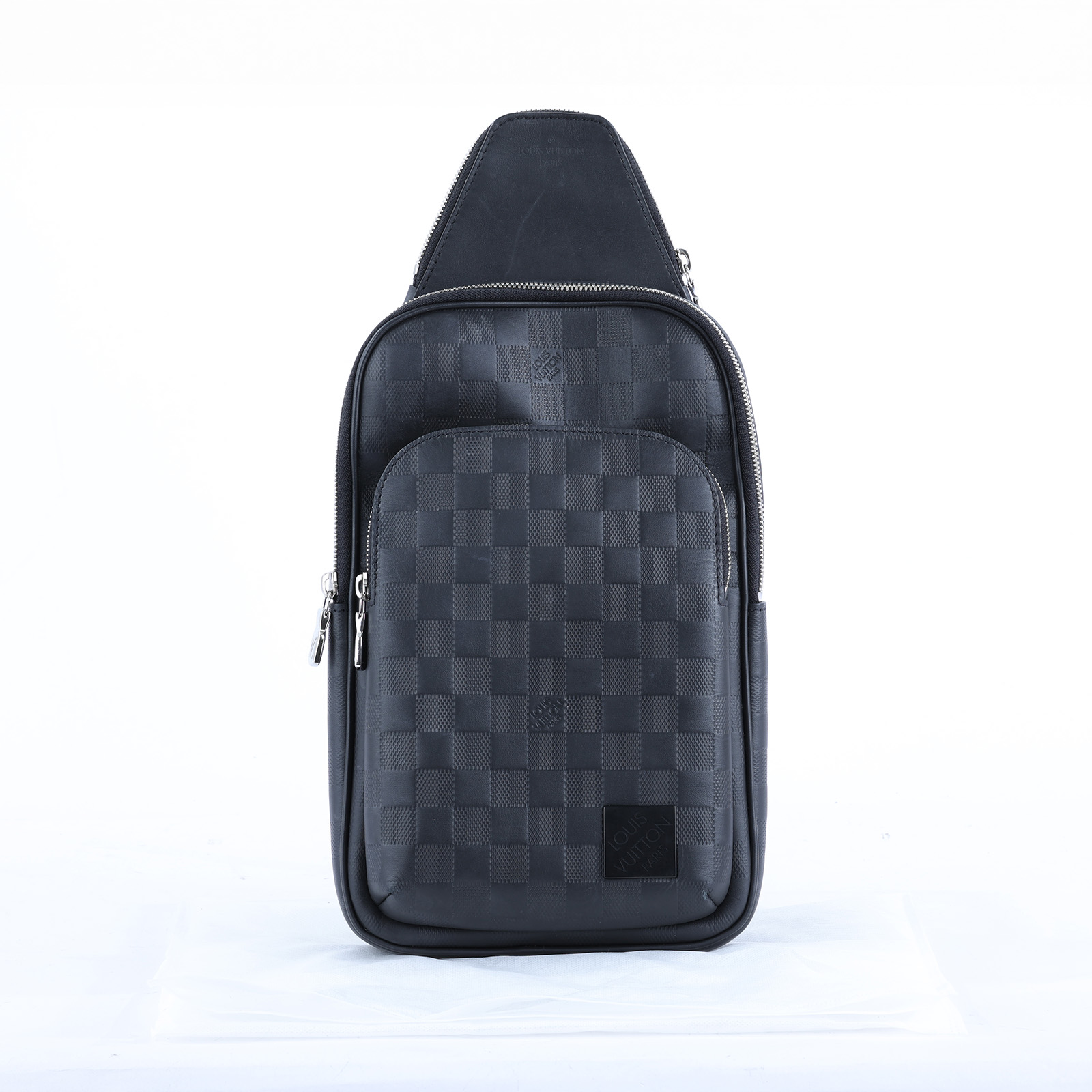 路易威登 LOUIS VUITTON Avenue 單肩包 N45303 晶片款 黑AVENUE壓紋棋盤格胸包 無附屬品