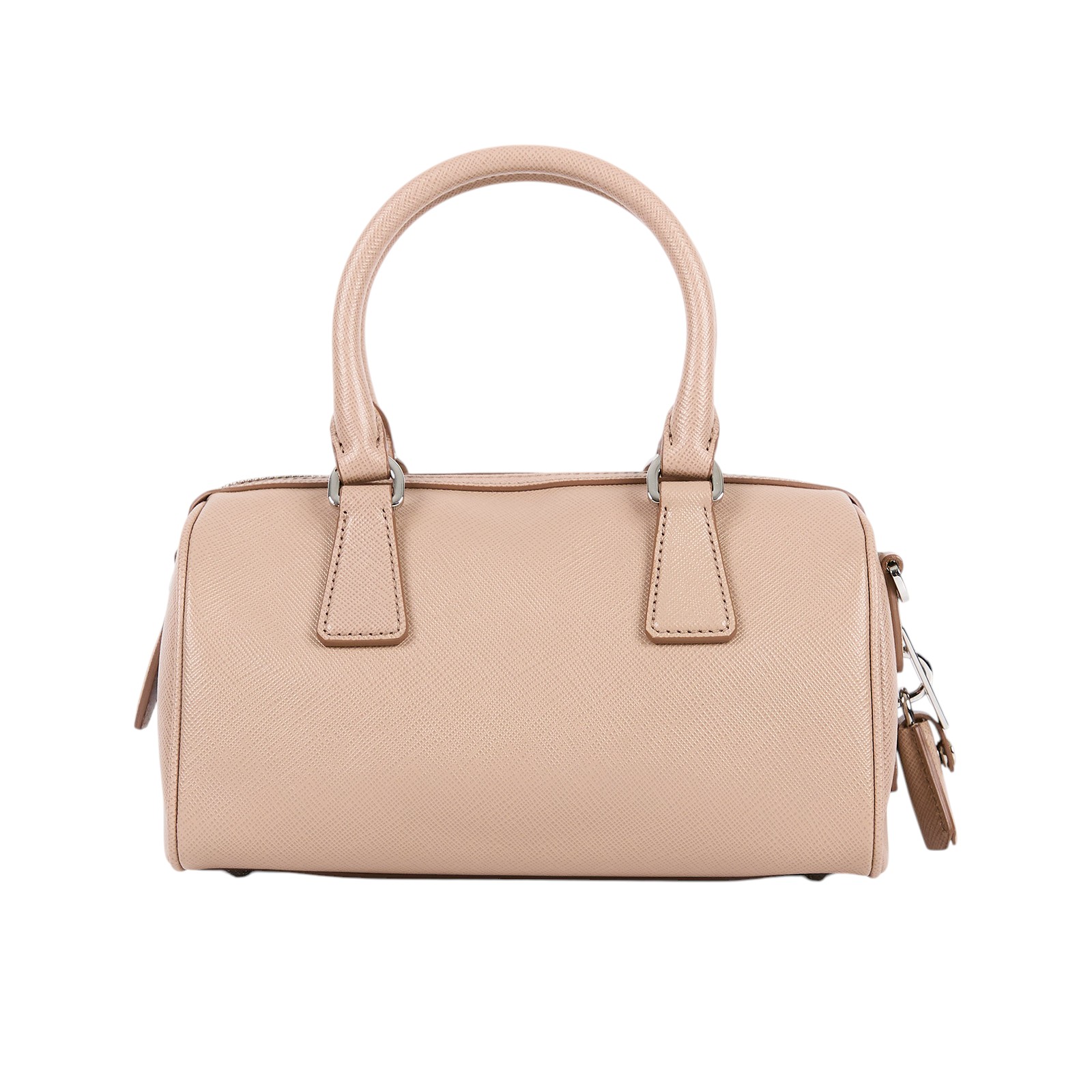 普拉達 PRADA Saffiano 皮革 波士頓包 1BB846_NZV 奶茶波士頓 原廠盒子/防塵袋/購買證明