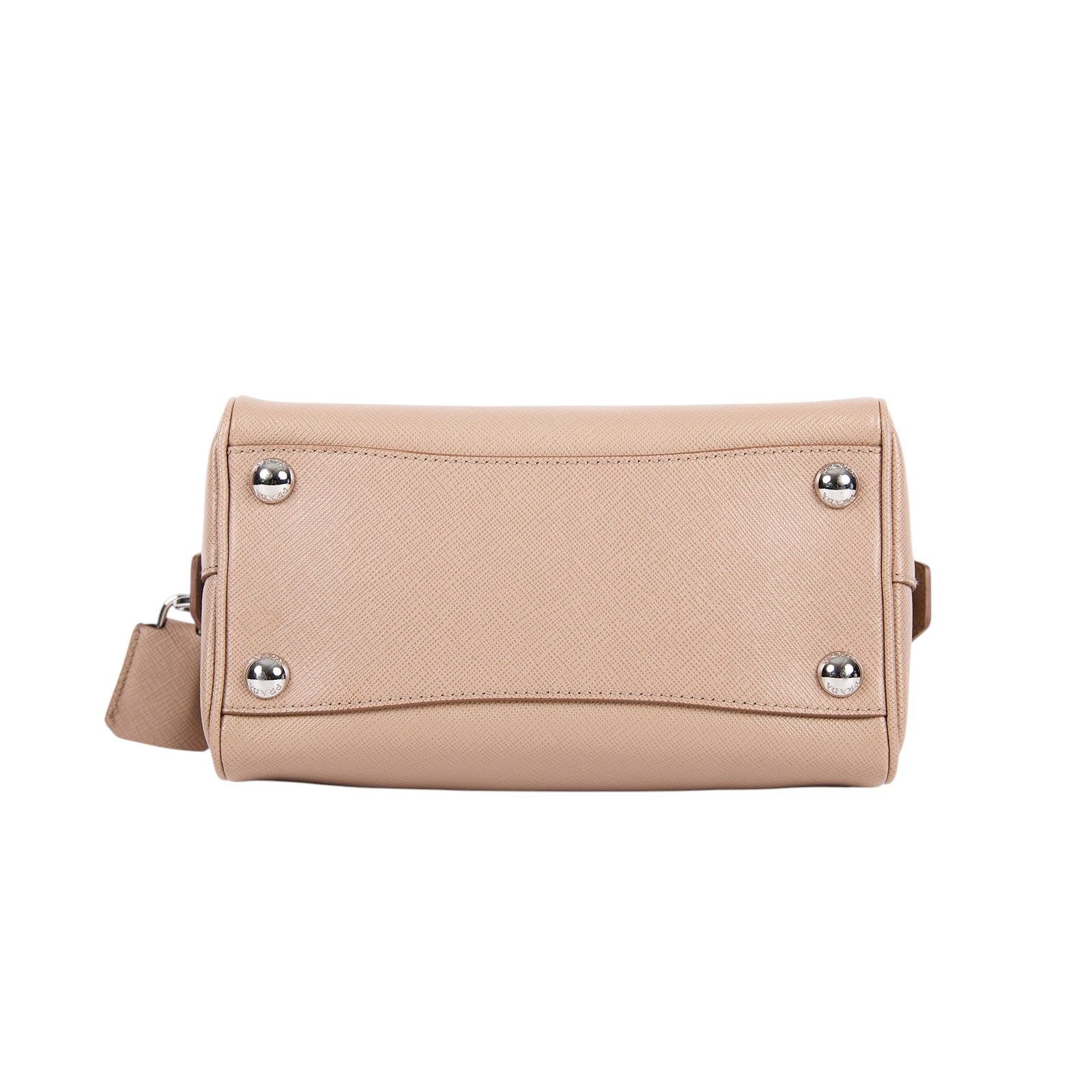 普拉達 PRADA Saffiano 皮革 波士頓包 1BB846_NZV 奶茶波士頓 原廠盒子/防塵袋/購買證明