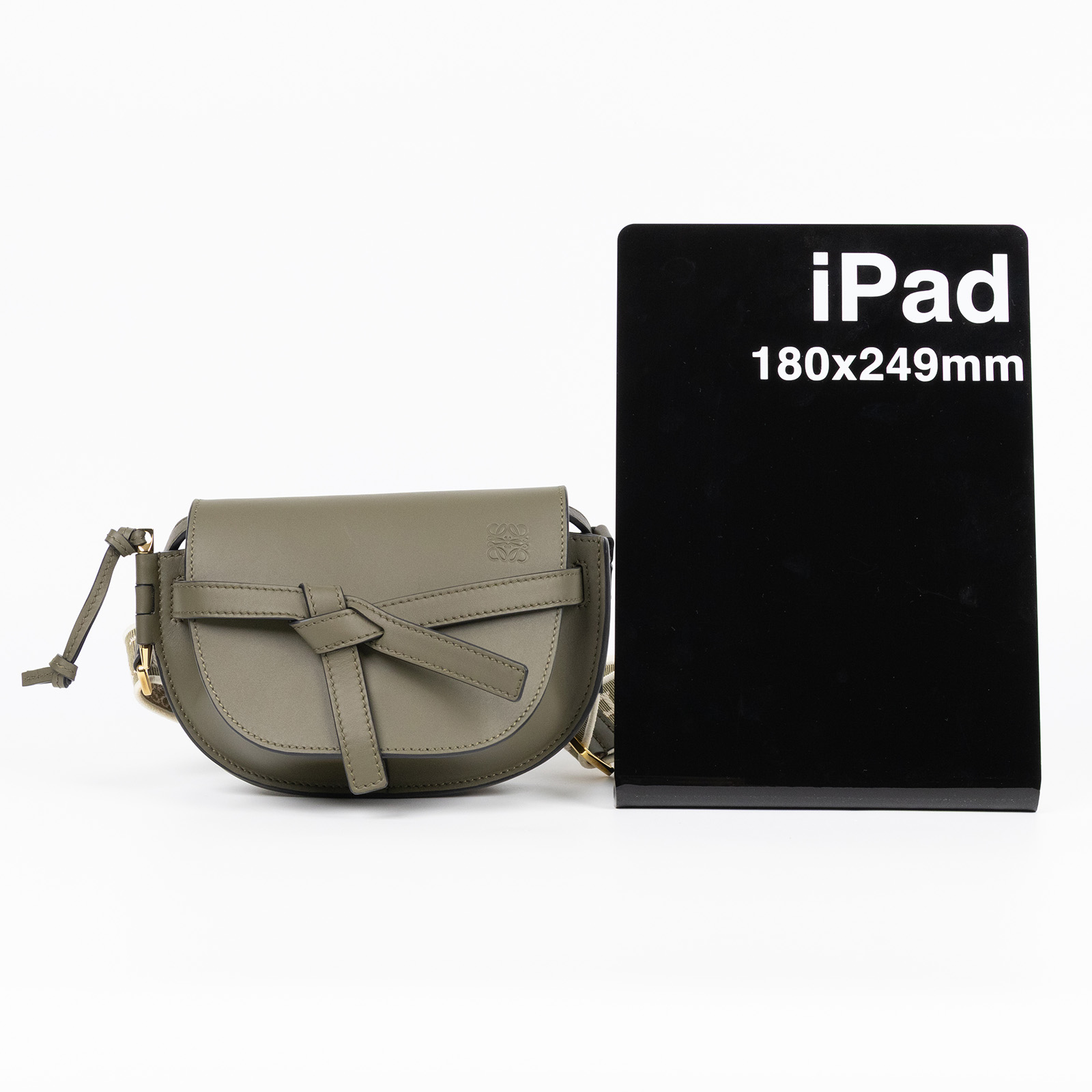 羅意威 LOEWE Mini Gate Dual bag 迷你 小牛皮 肩背包 帆布背帶  墨綠帆布背帶GATE MINI 無附屬品