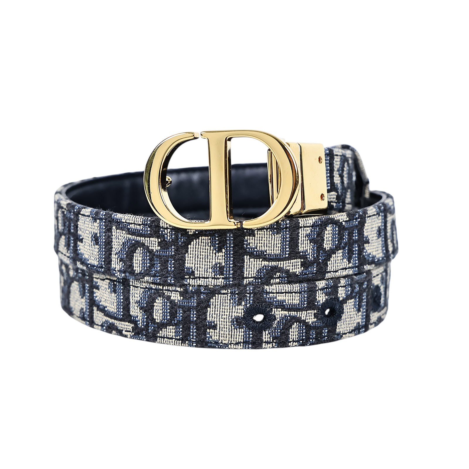 迪奧 CHRISTIAN DIOR 30 Montaigne 雙面皮帶 B0446UWEO 金釦老花皮帶 原廠盒子/防塵袋/腰帶尺寸#80長87.5 cm