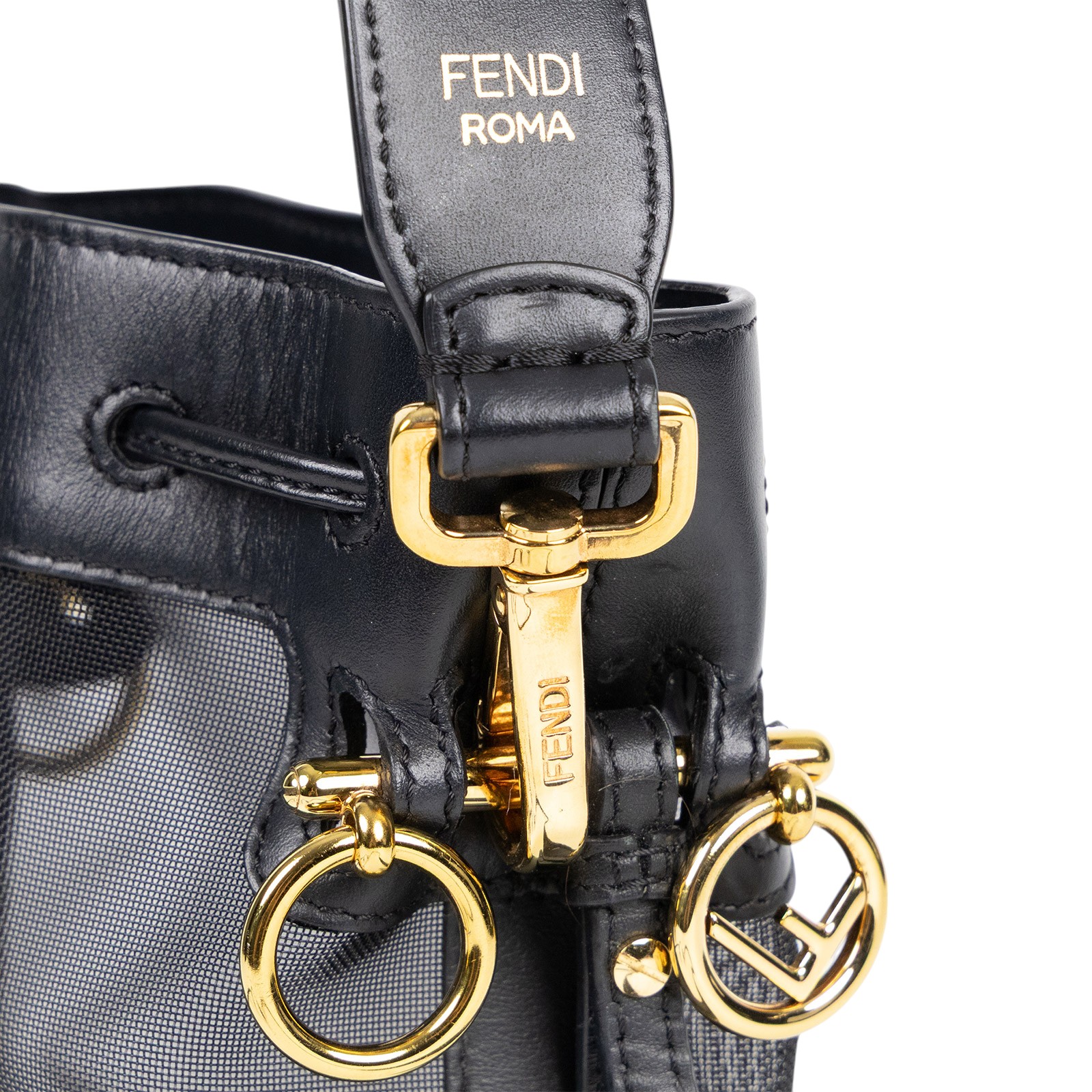 芬迪 FENDI Mon Tresor 皮革 迷你 手袋 8BS010AAYS 黑小水桶包 防塵袋