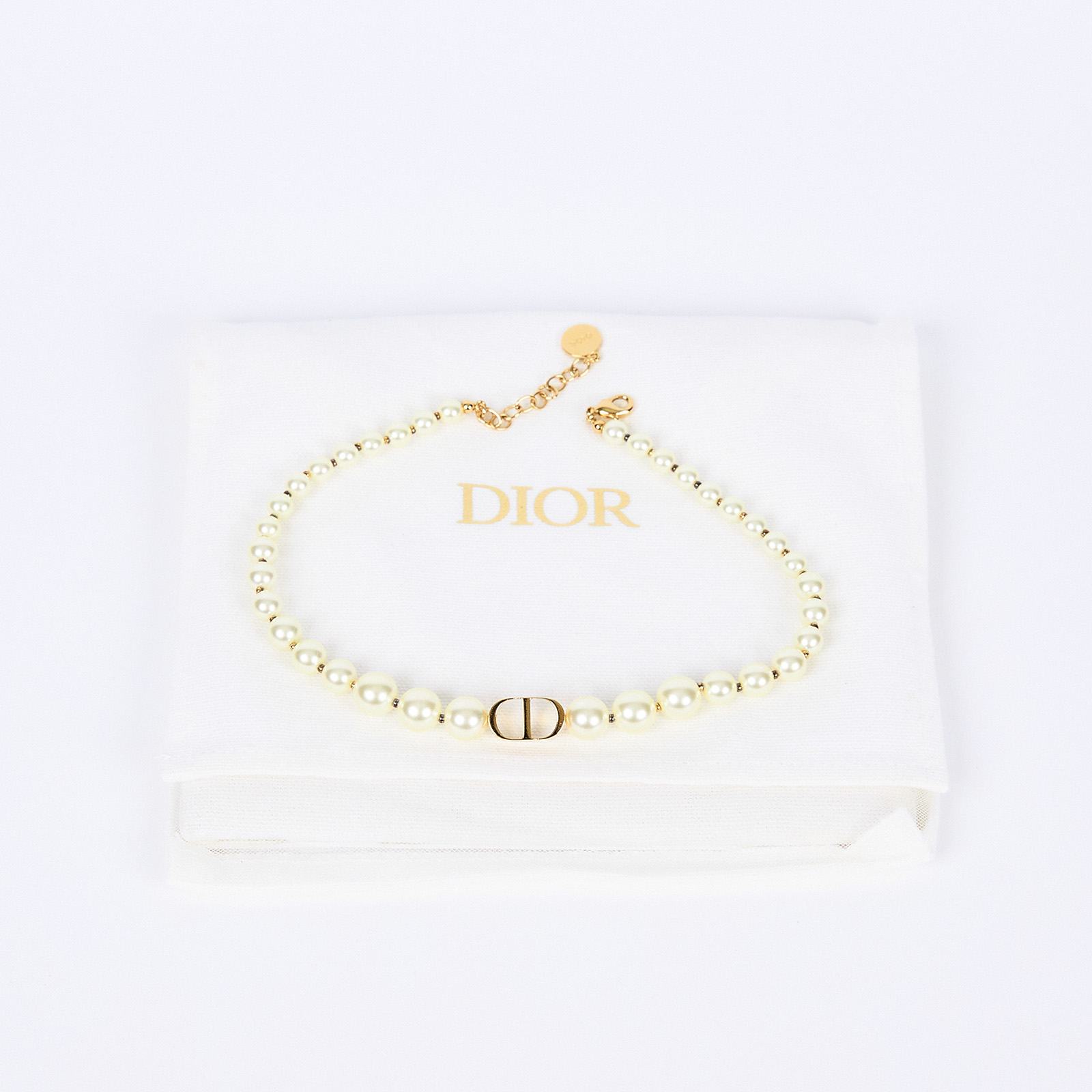 迪奧 CHRISTIAN DIOR 30 Montaigne 短項鍊 N1116MTGRS 珍珠項鍊 防塵袋