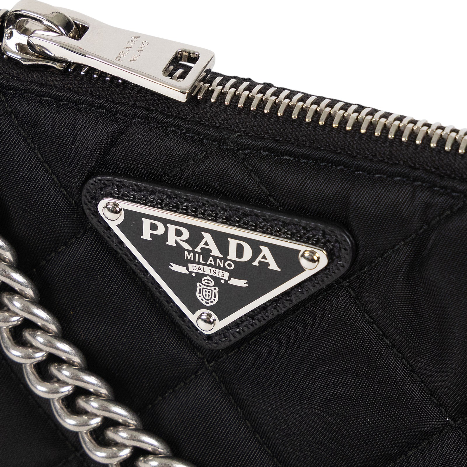 普拉達 PRADA 尼龍 二合一 手提包 1BH026_2AS3 黑菱格尼龍HOBO 防塵袋/背帶