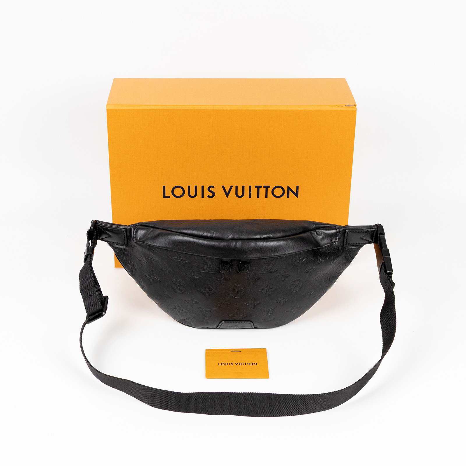 路易威登 LOUIS VUITTON Discovery PM 腰包 小牛皮 黑色 M46036 晶片款 黑原花DISCOVERY腰包 原廠盒子