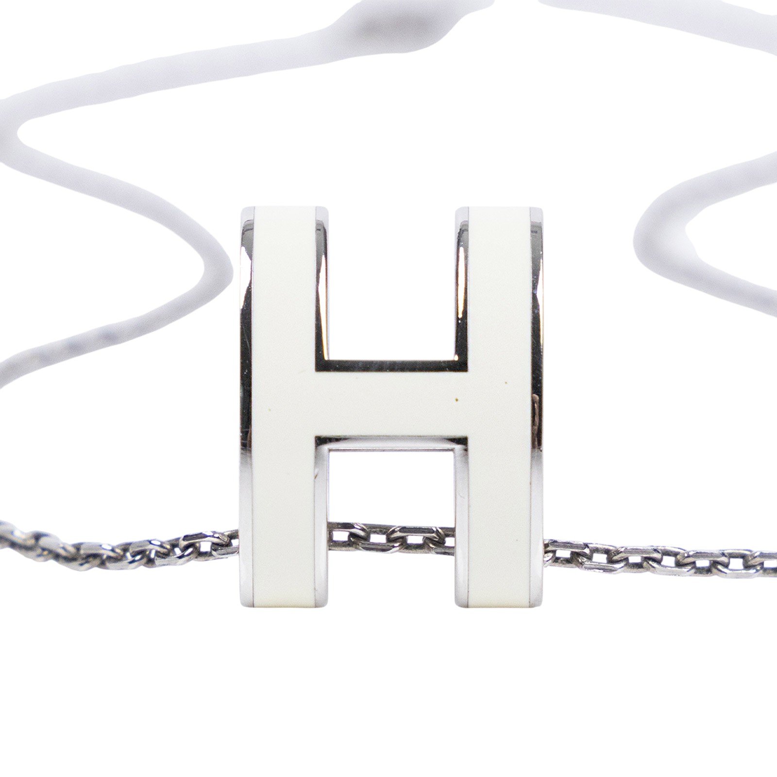 愛馬仕 Hermès Pop H 墜飾 POPHP ST0129 白銀POP H項鍊 無附屬品