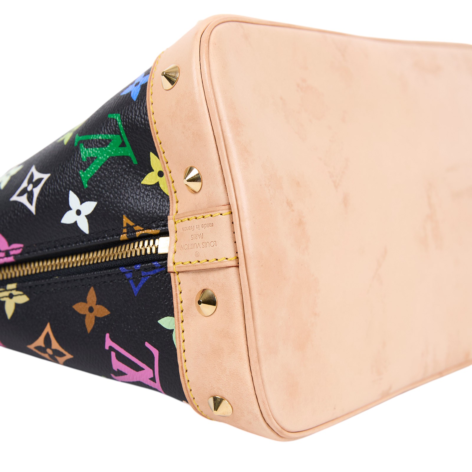 路易威登 LOUIS VUITTON Alma 手提 貝殼包 村上隆聯名 M92646 黑彩貝殼包 無附屬品