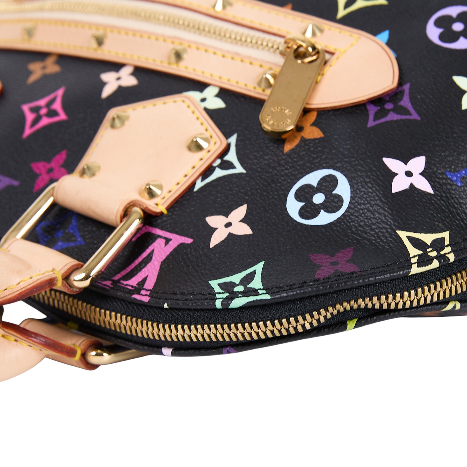 路易威登 LOUIS VUITTON Alma 手提 貝殼包 村上隆聯名 M92646 黑彩貝殼包 無附屬品