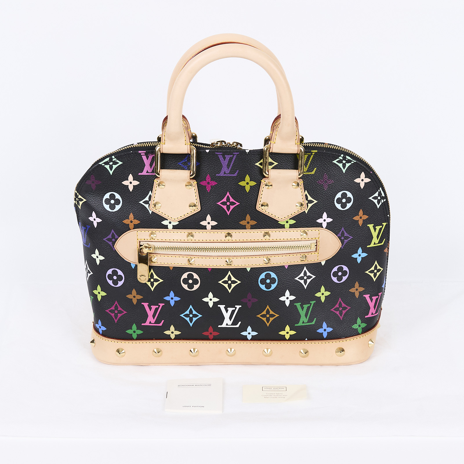 路易威登 LOUIS VUITTON Alma 手提 貝殼包 村上隆聯名 M92646 黑彩貝殼包 無附屬品