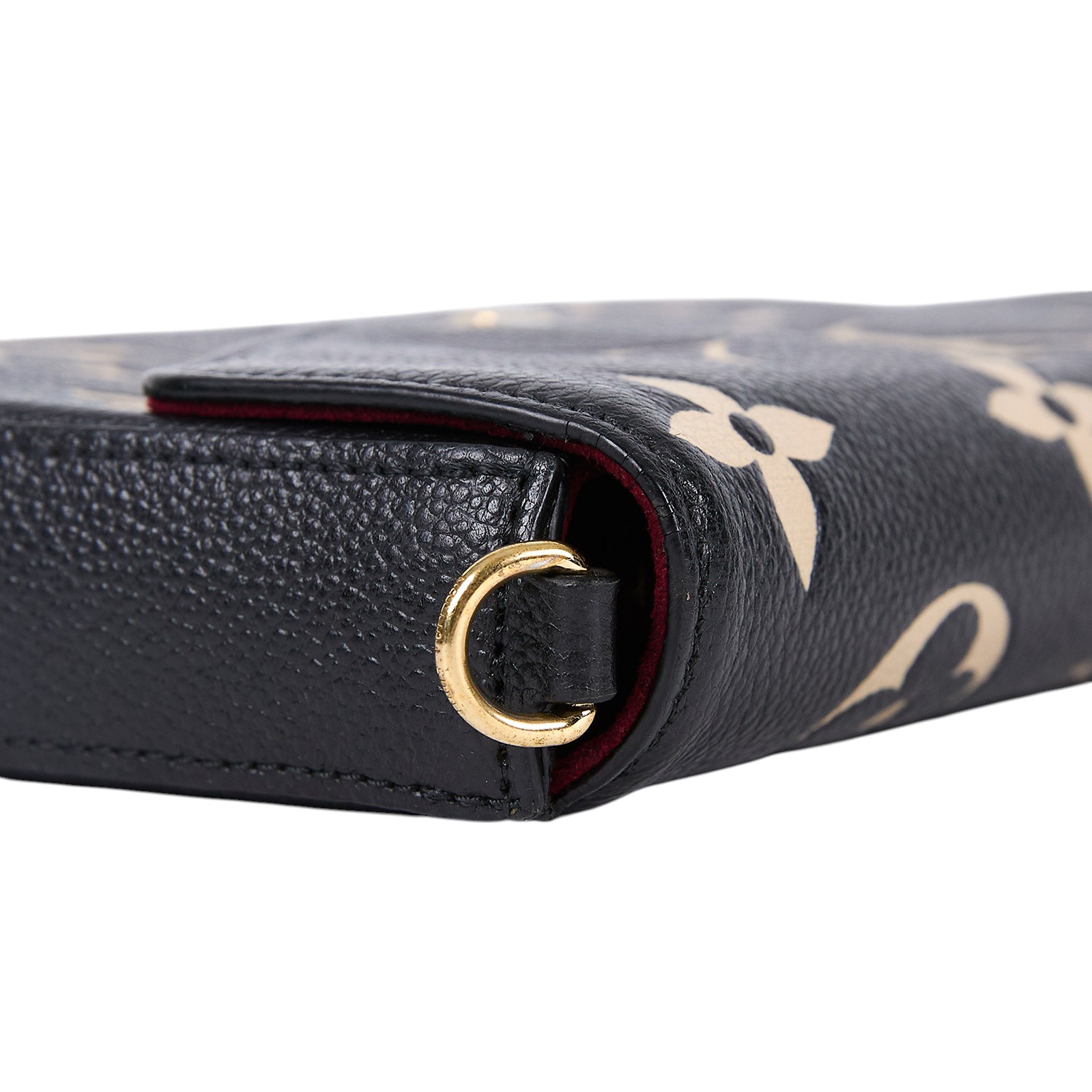 路易威登 LOUIS VUITTON Félicie Pochette 粒面壓花牛皮 翻蓋 斜背 鍊帶 肩背包 黑色 米白色 M82479 晶片款  原廠盒子/防塵袋