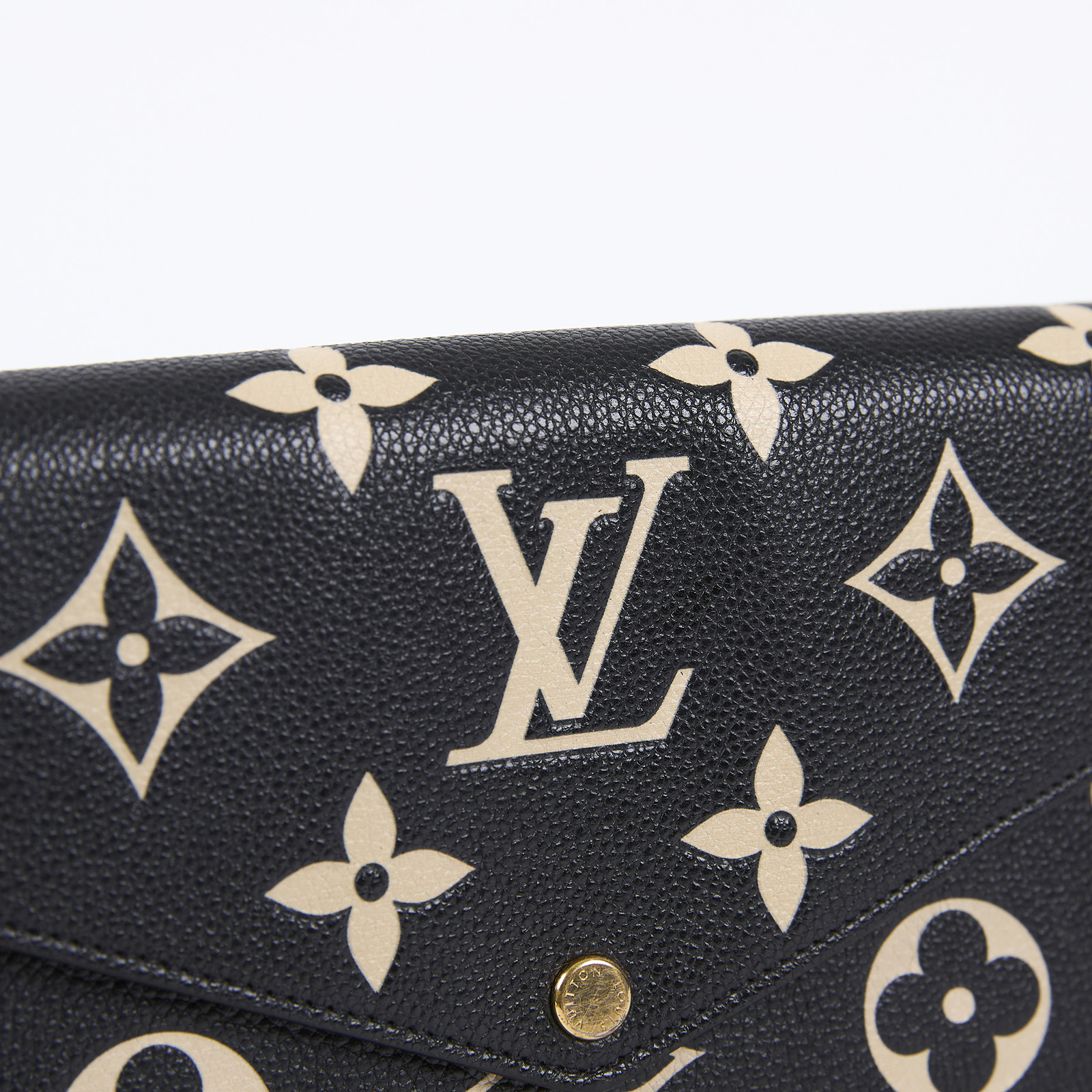 路易威登 LOUIS VUITTON Félicie Pochette 粒面壓花牛皮 翻蓋 斜背 鍊帶 肩背包 黑色 米白色 M82479 晶片款  原廠盒子/防塵袋
