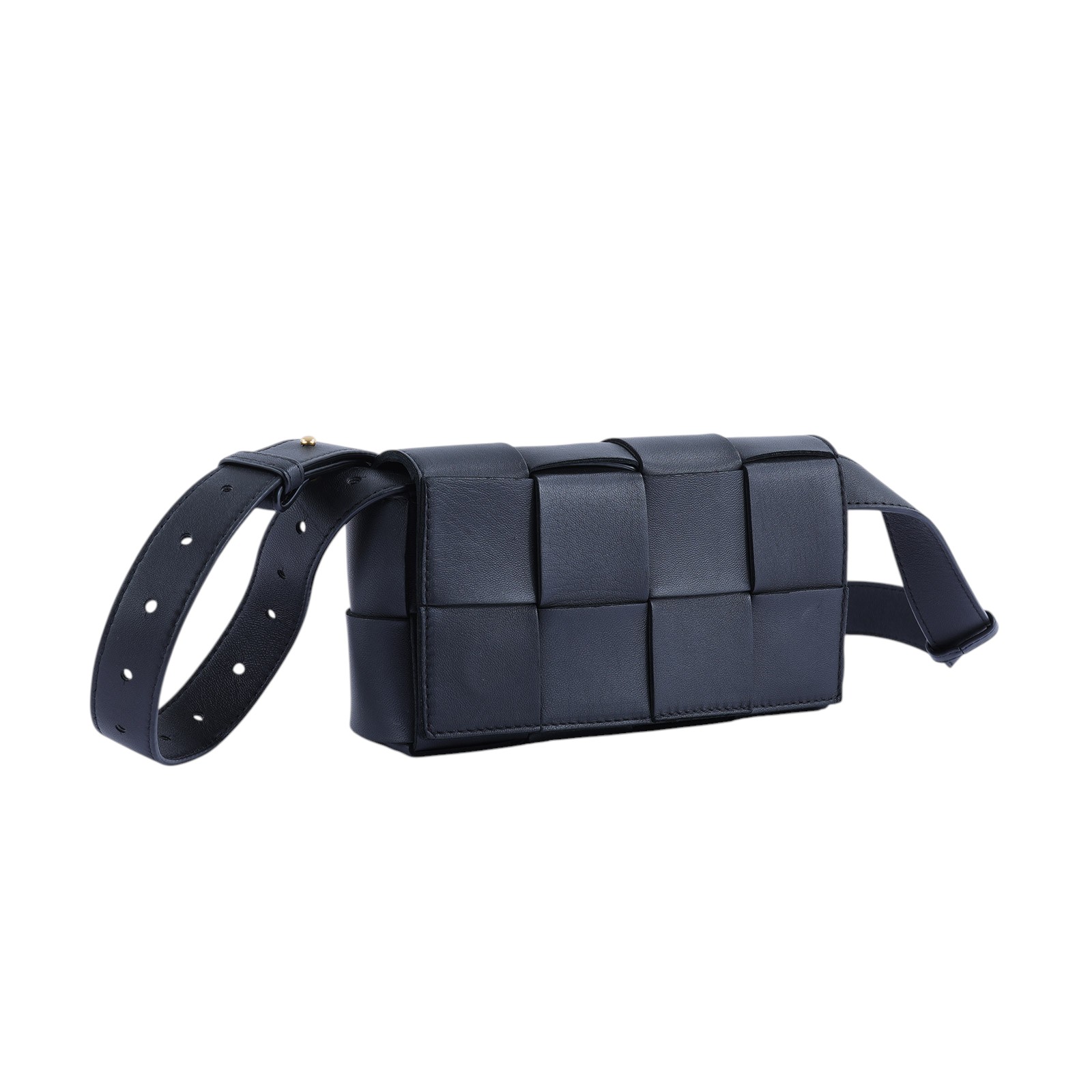 寶緹嘉 BOTTEGA VENETA Cassette 方形編織 腰包 668572 黑CASSETTE腰包2X4 防塵袋/購買證明